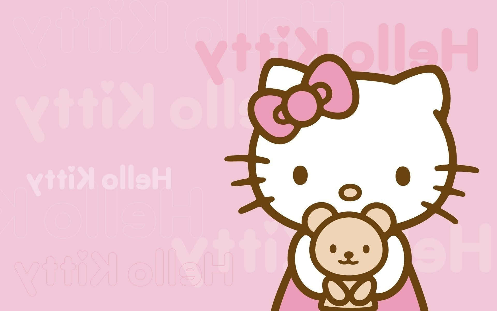 Hello Kitty σε Ανάποδο Φόντο Ονόματος Ταπετσαρία
