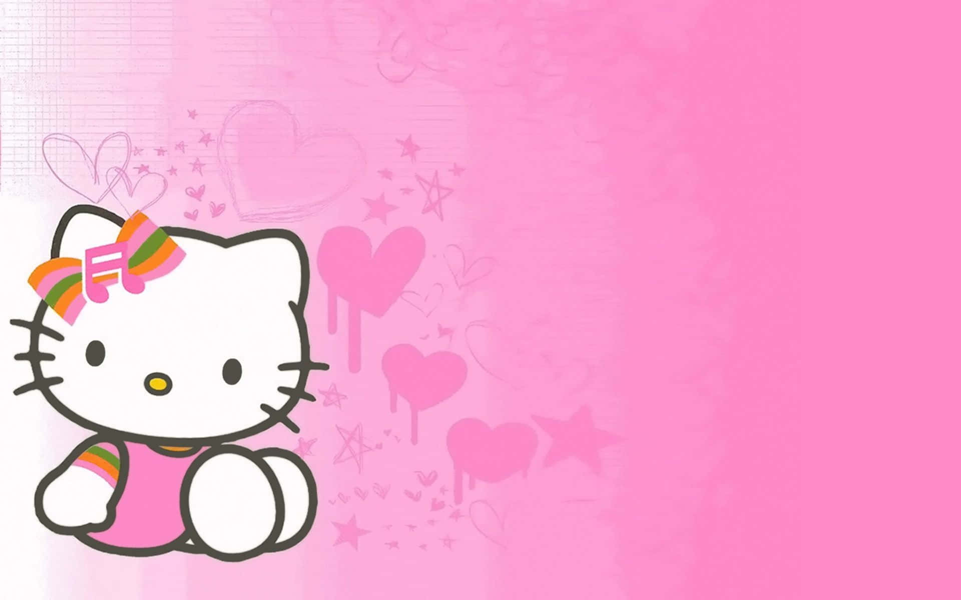 Hello Kitty σε Ροζ Αισθητικό Φόντο Ταπετσαρία