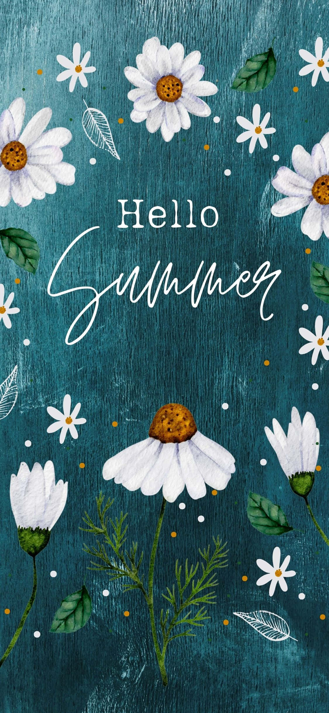 Λουλουδένιο Hello Summer iPhone X Καλοκαιρινό Φόντο Ταπετσαρία