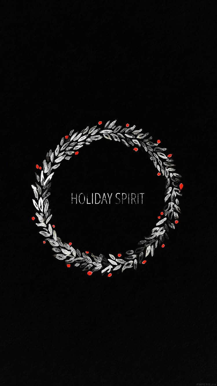 Χριστουγεννιάτικο Στεφάνι Holiday iPhone Ταπετσαρία