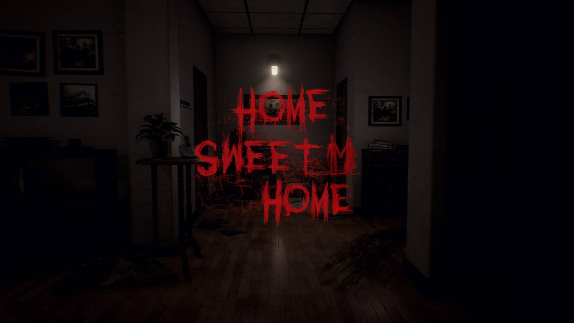 Ανατριχιαστικό Home Sweet Home σε Σκοτεινό Δωμάτιο Ταπετσαρία