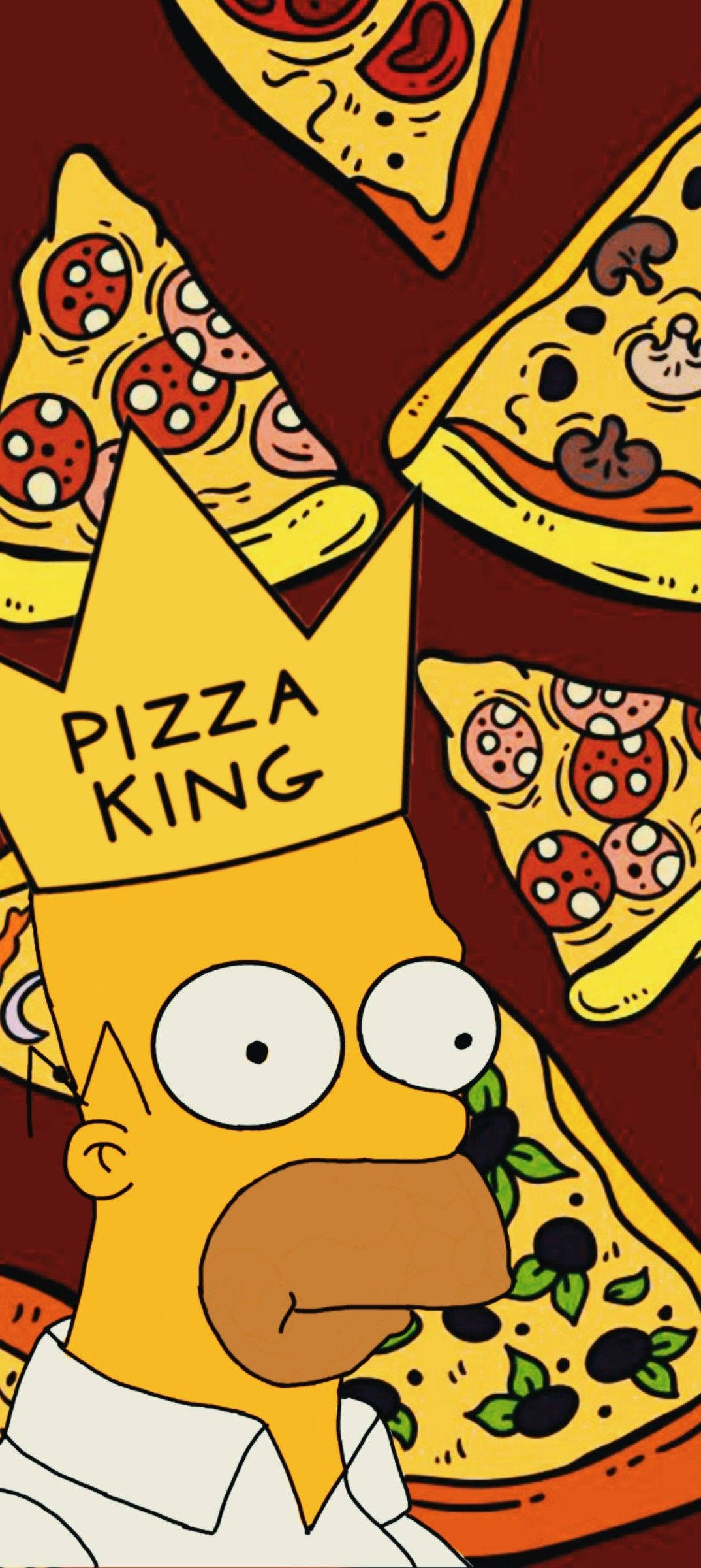 Homer Simpson Βασιλιάς Πίτσας Ταπετσαρία