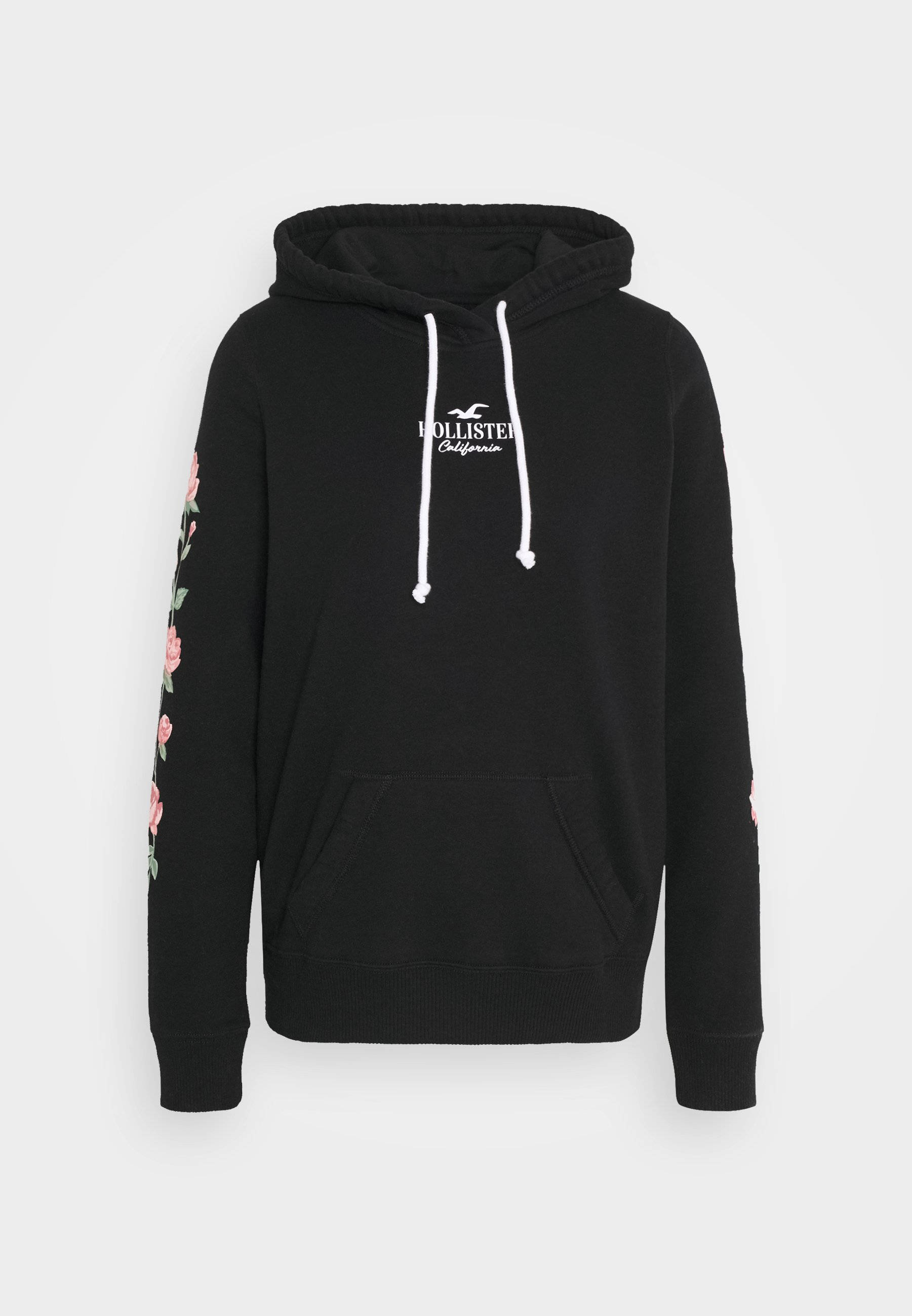 Μαύρο Hoodie Hollister Μπουφάν Ταπετσαρία