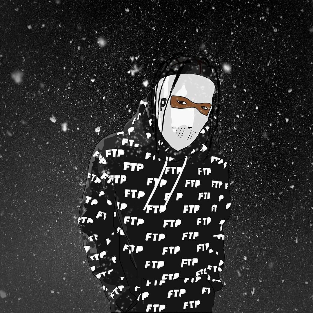 Άντρας με Hoodie και Στυλ Ταπετσαρία