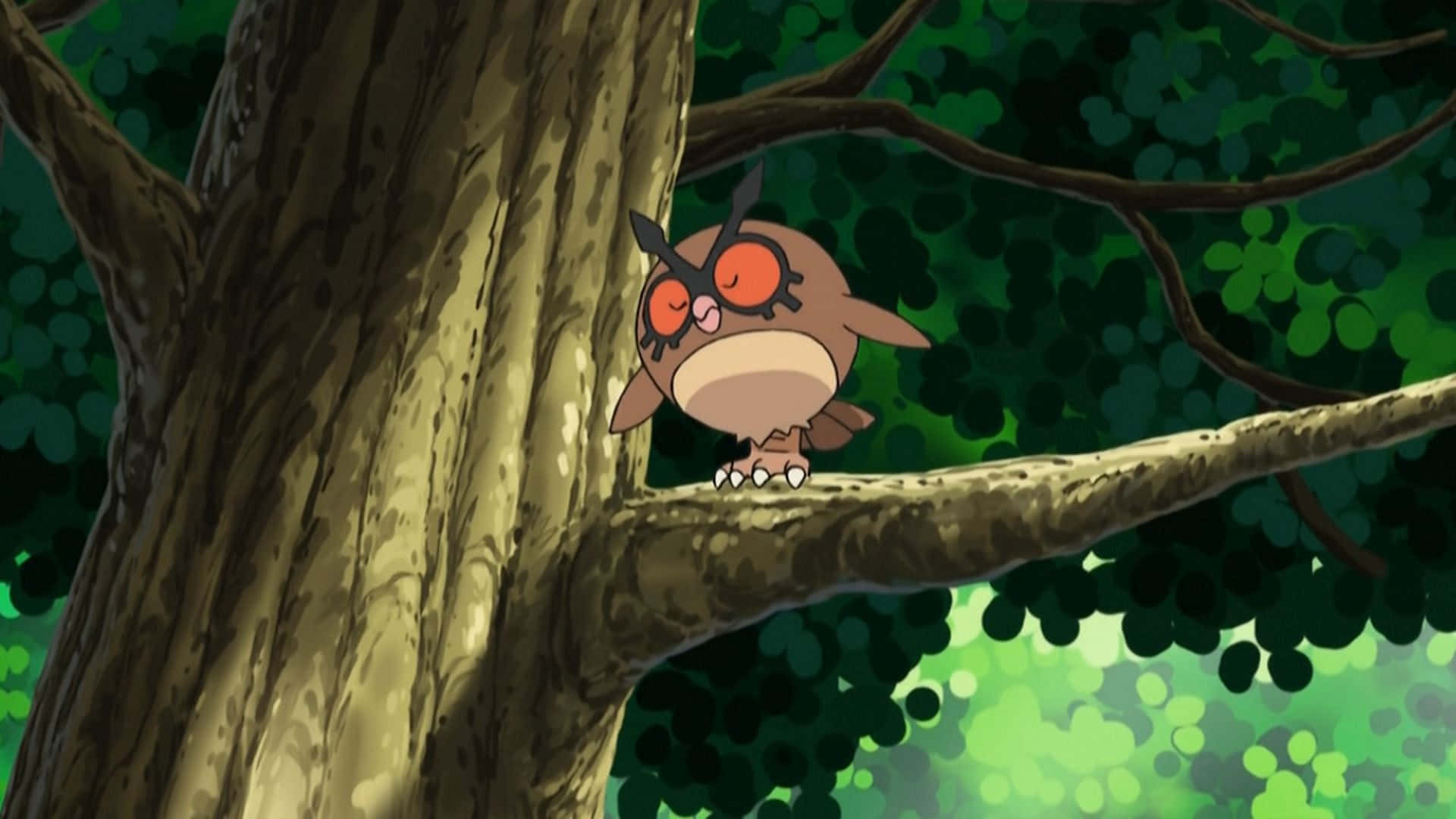 Hoothoot Κουρνιασμένο σε Κλαδί Δέντρου Ταπετσαρία