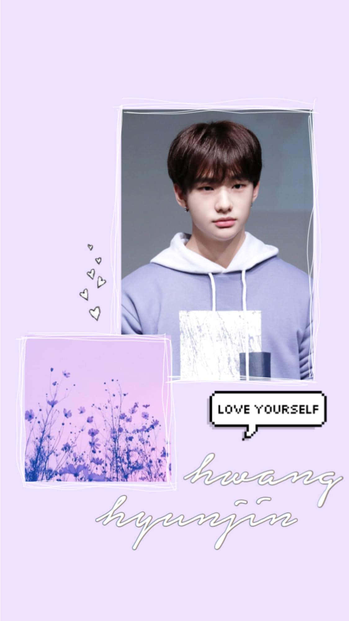 Νοτιοκορεάτης Ράπερ Hyunjin Lilac Αισθητική Ταπετσαρία