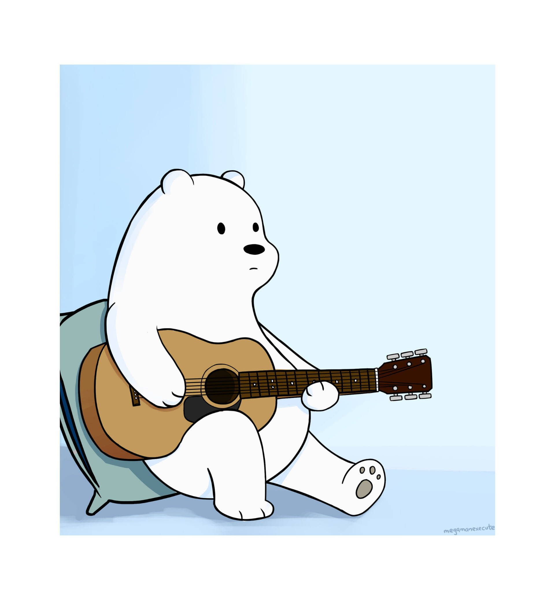 Ice Bear We Bare Bears Παίζει Κιθάρα Ταπετσαρία