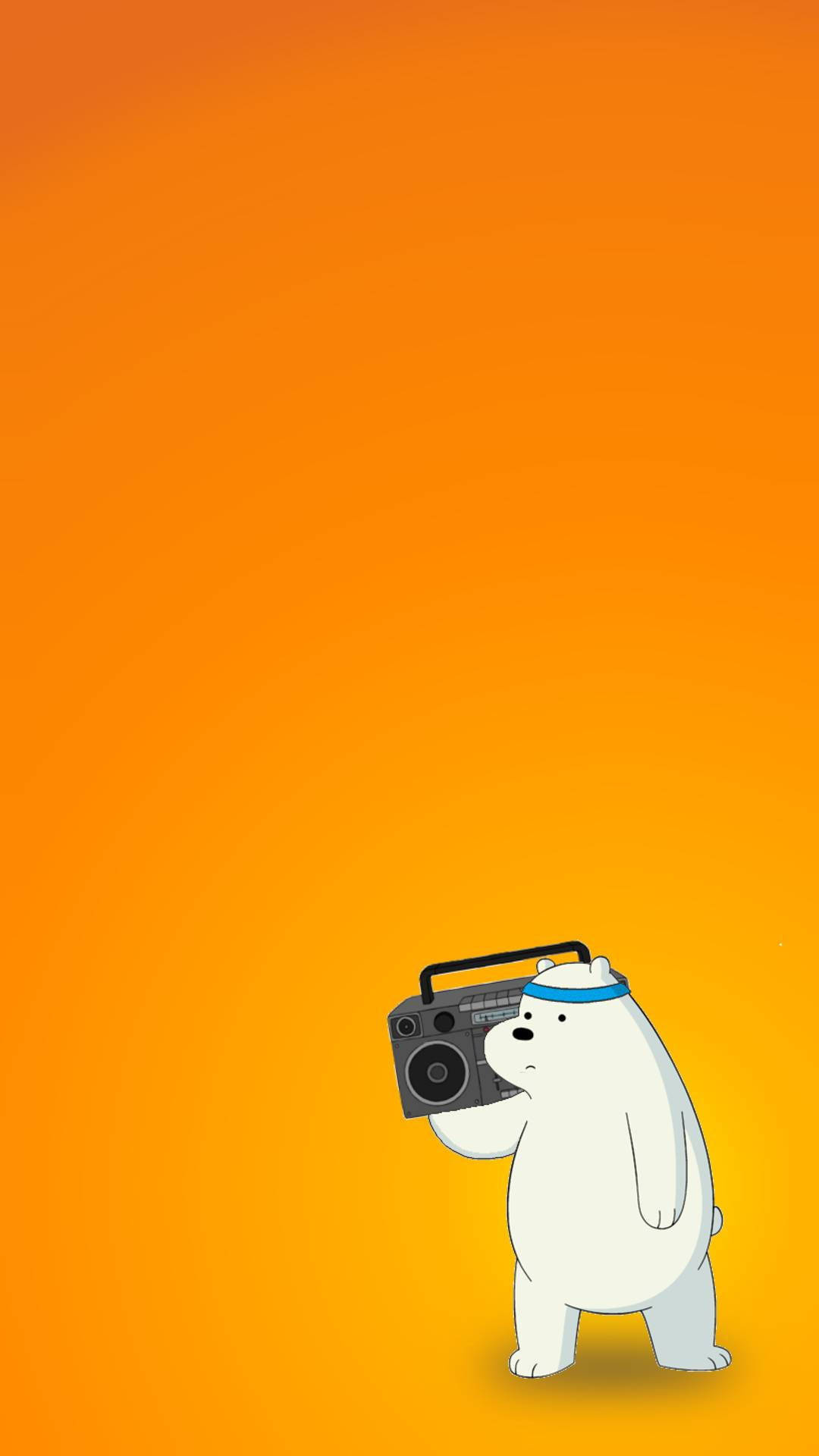 Ice Bear We Bare Bears Boombox Πορτοκαλί Αισθητική Ταπετσαρία