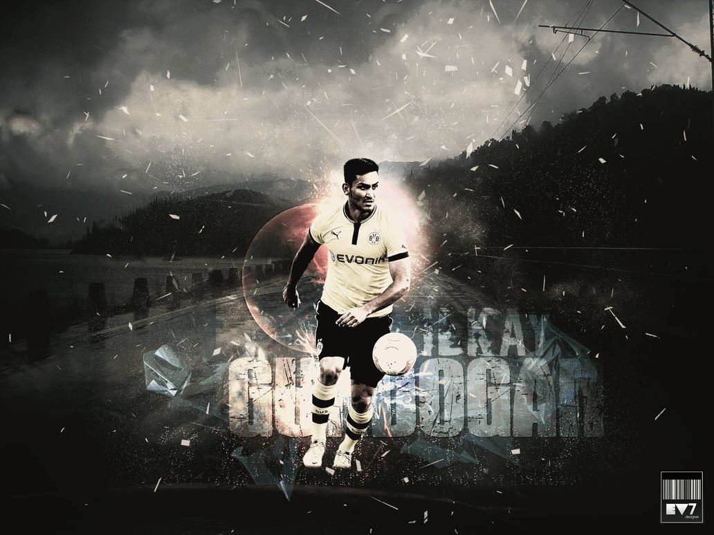 Ασπρόμαυρη εικόνα του Ilkay Gundogan Ταπετσαρία