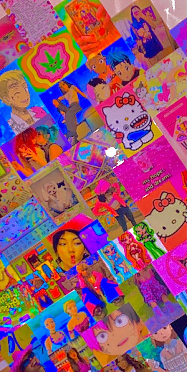 Indie Kid Aesthetic Hello Kitty Ροζ Χαρακτήρες — Hello kitty GIF Ταπετσαρία