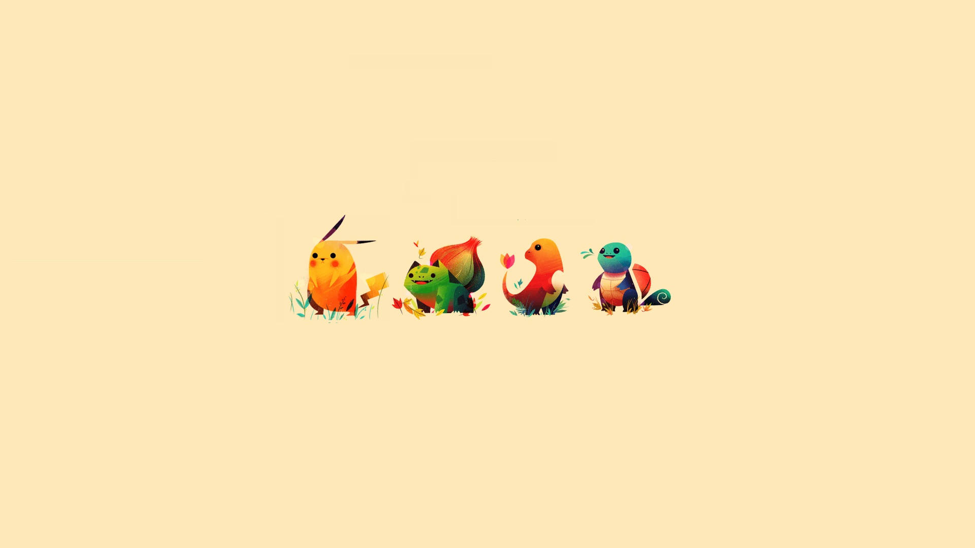 Indie Αισθητική Laptop Pokemon Gen 1 Starters Ταπετσαρία