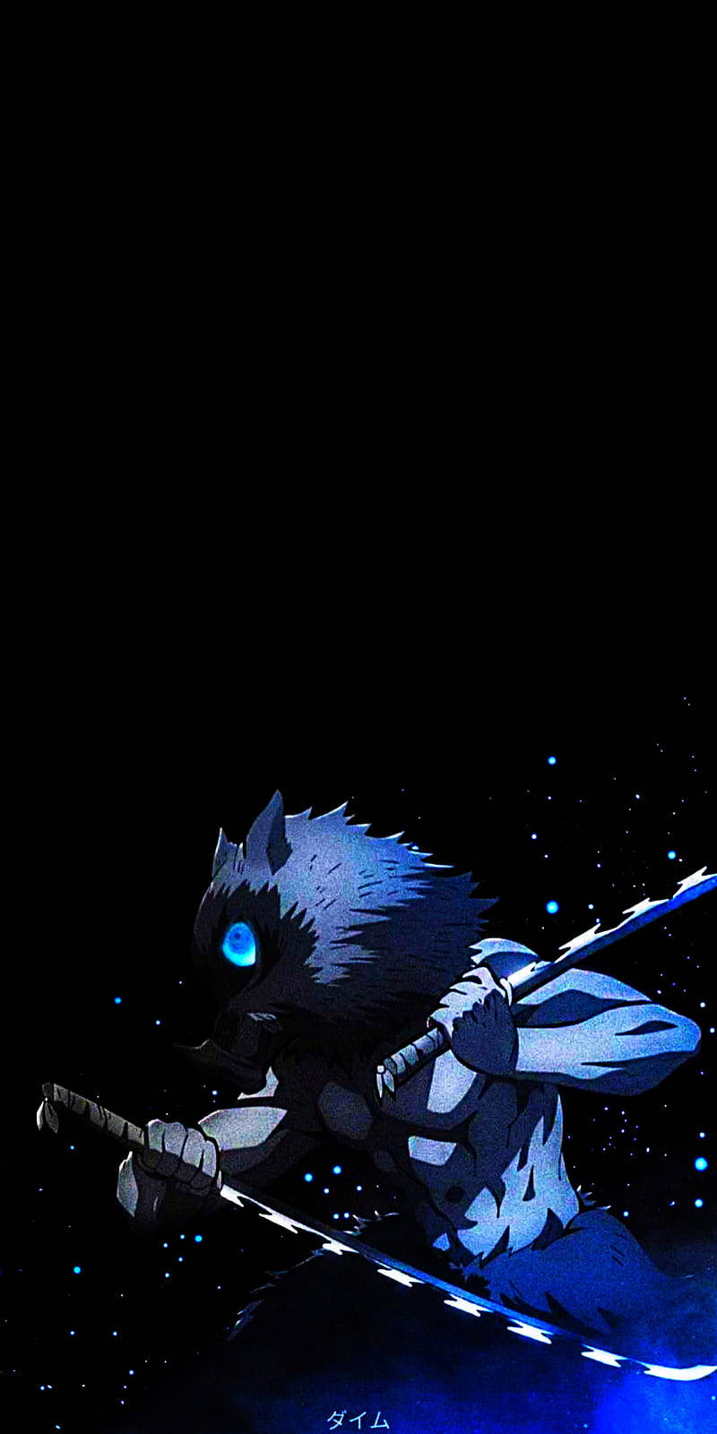 Inosuke Μπλε Μάτια Demon Slayer iPhone Ταπετσαρία