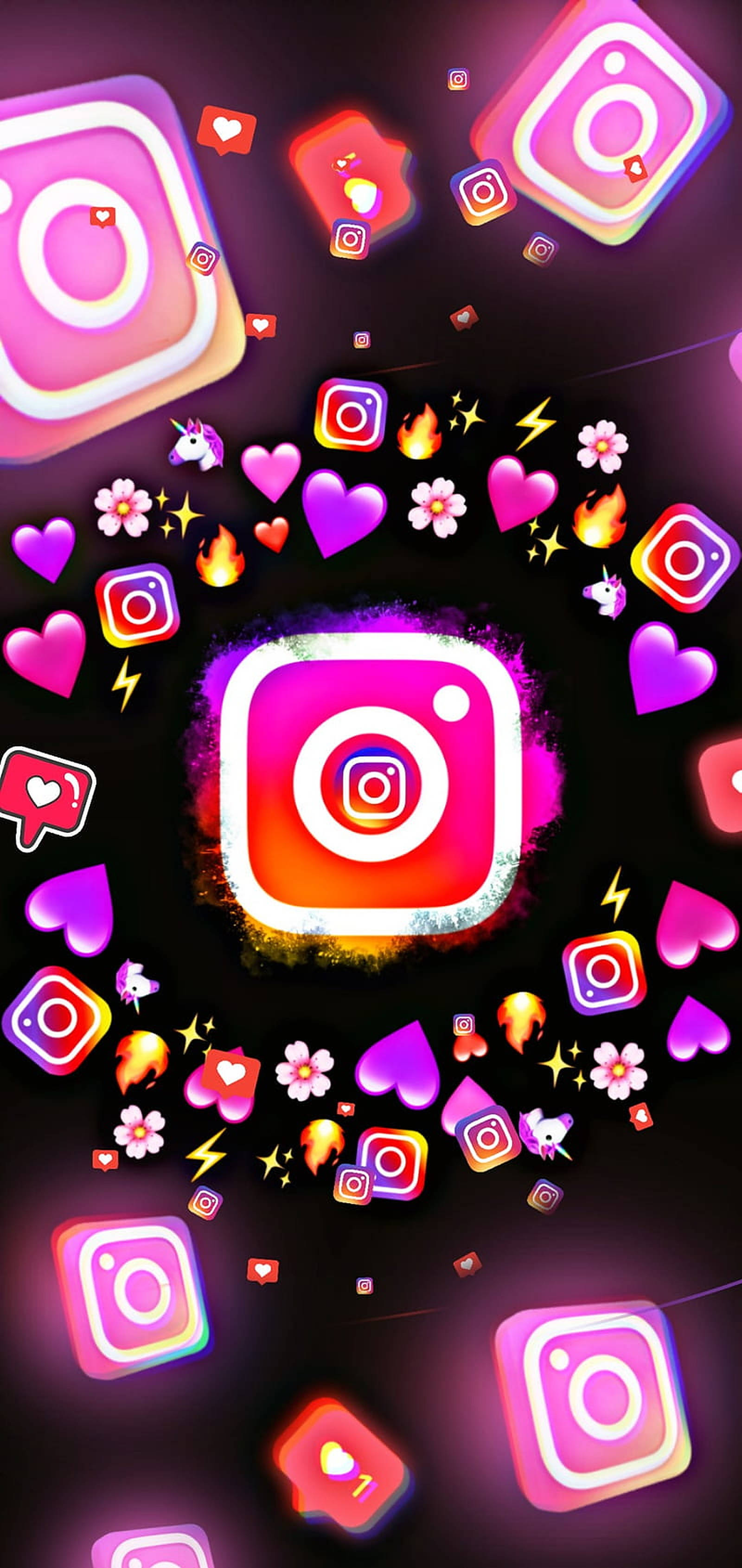 Εικονίδιο Instagram Και Emojis Ταπετσαρία