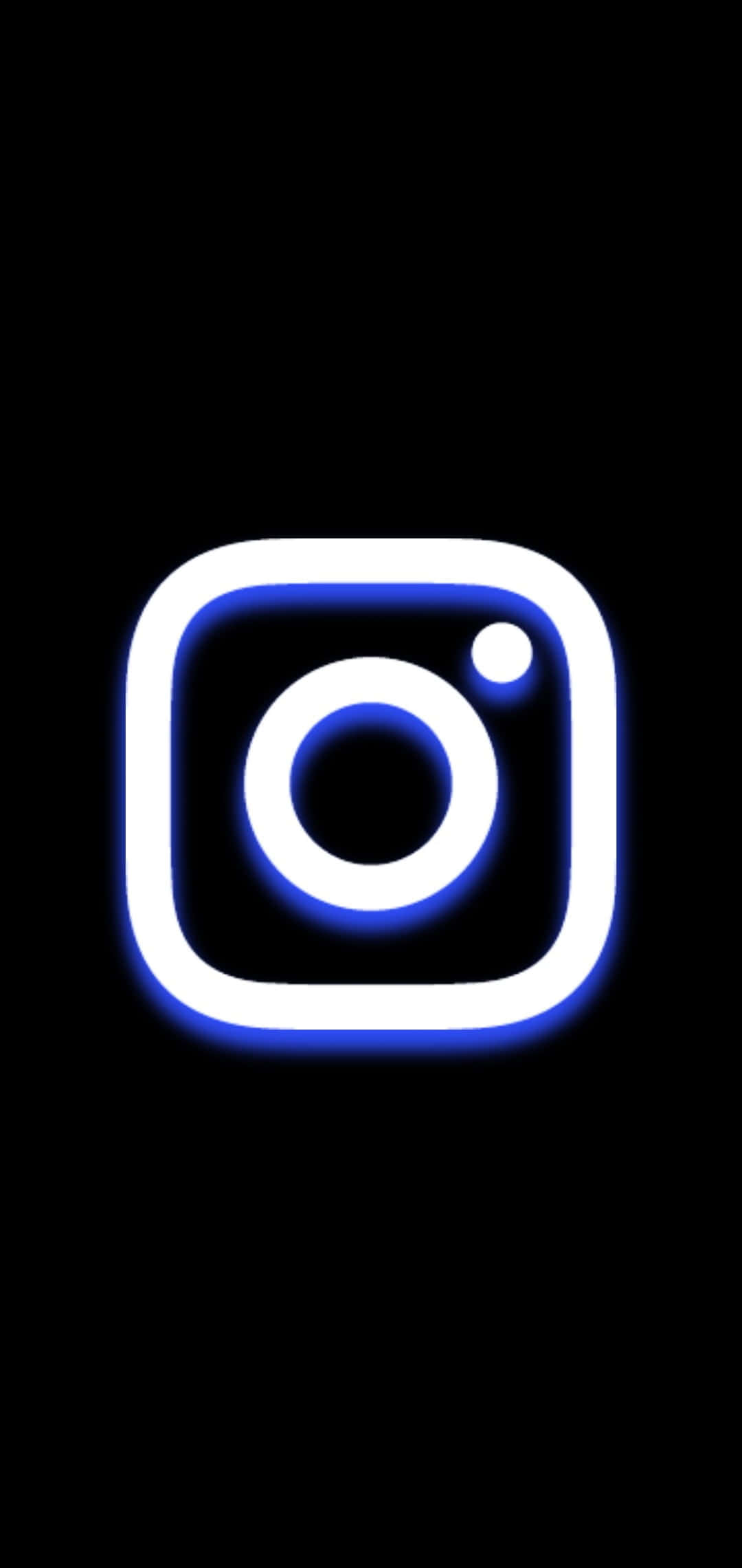 Instagram Λευκό Και Μπλε Λογότυπο Μαύρο Φόντο Ταπετσαρία