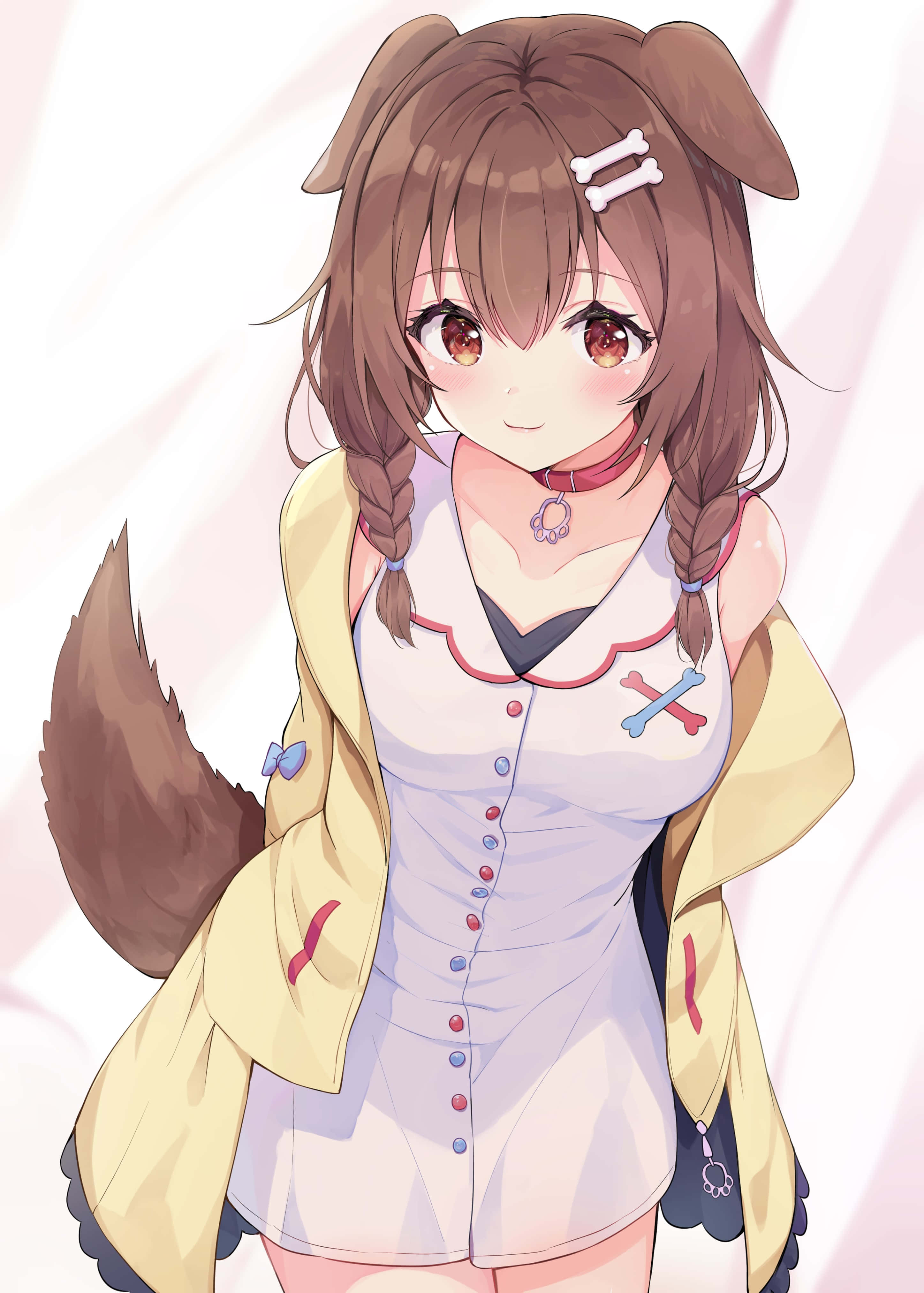 Inugami Korone Κρύβει τα Χέρια της Ταπετσαρία