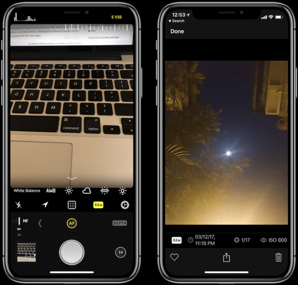 Διεπαφή Κάμερας iPhone 12 Νυχτερινή Φωτογραφία Ταπετσαρία