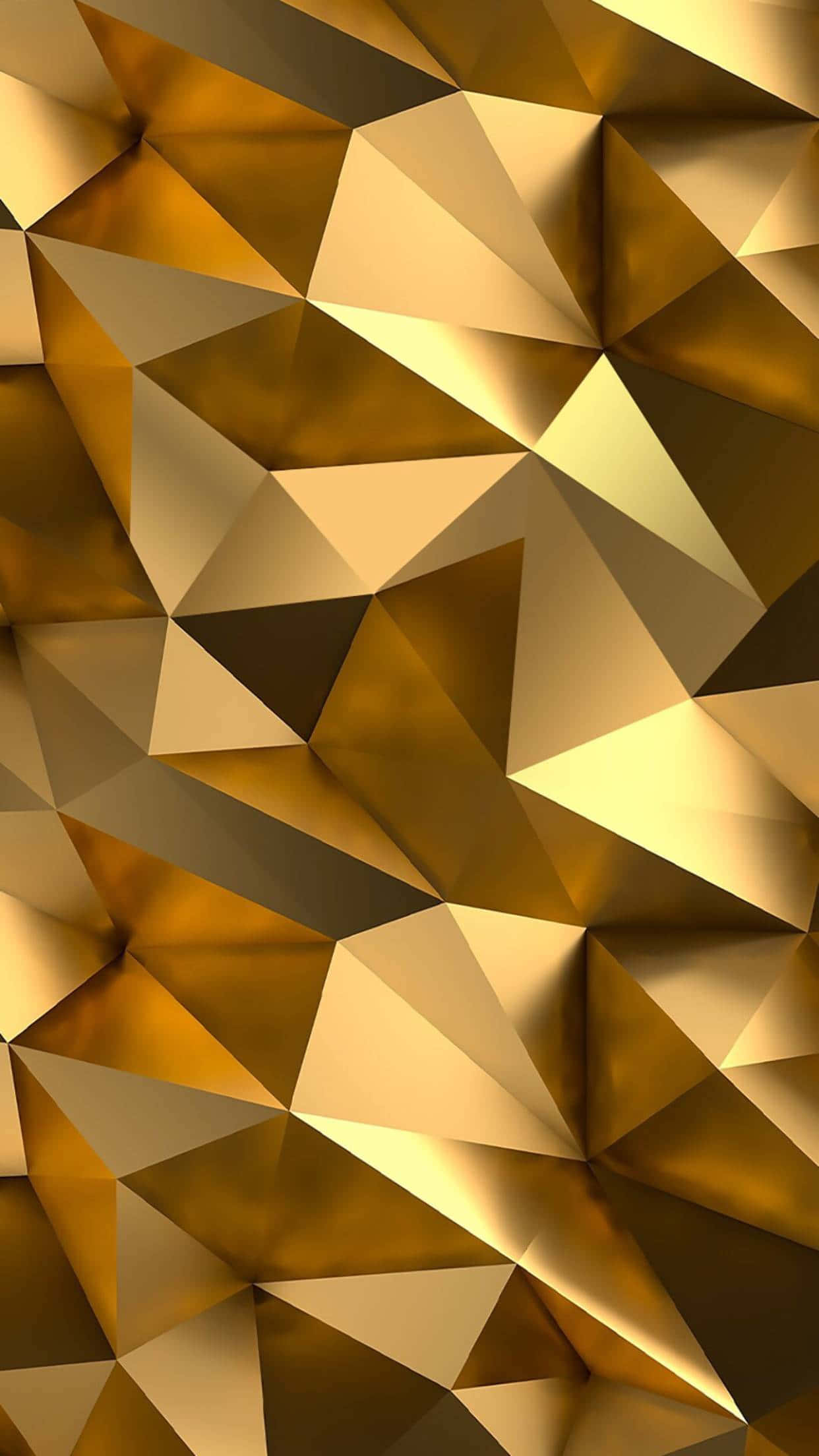 Χρυσό iPhone Γεωμετρικό 3D Αφηρημένο Ταπετσαρία