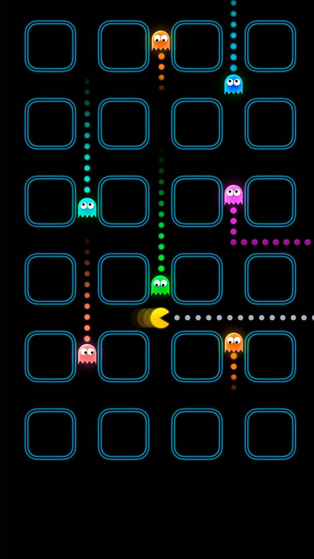iPhone Gaming Pacman Τρώει Φαντάσματα Ταπετσαρία