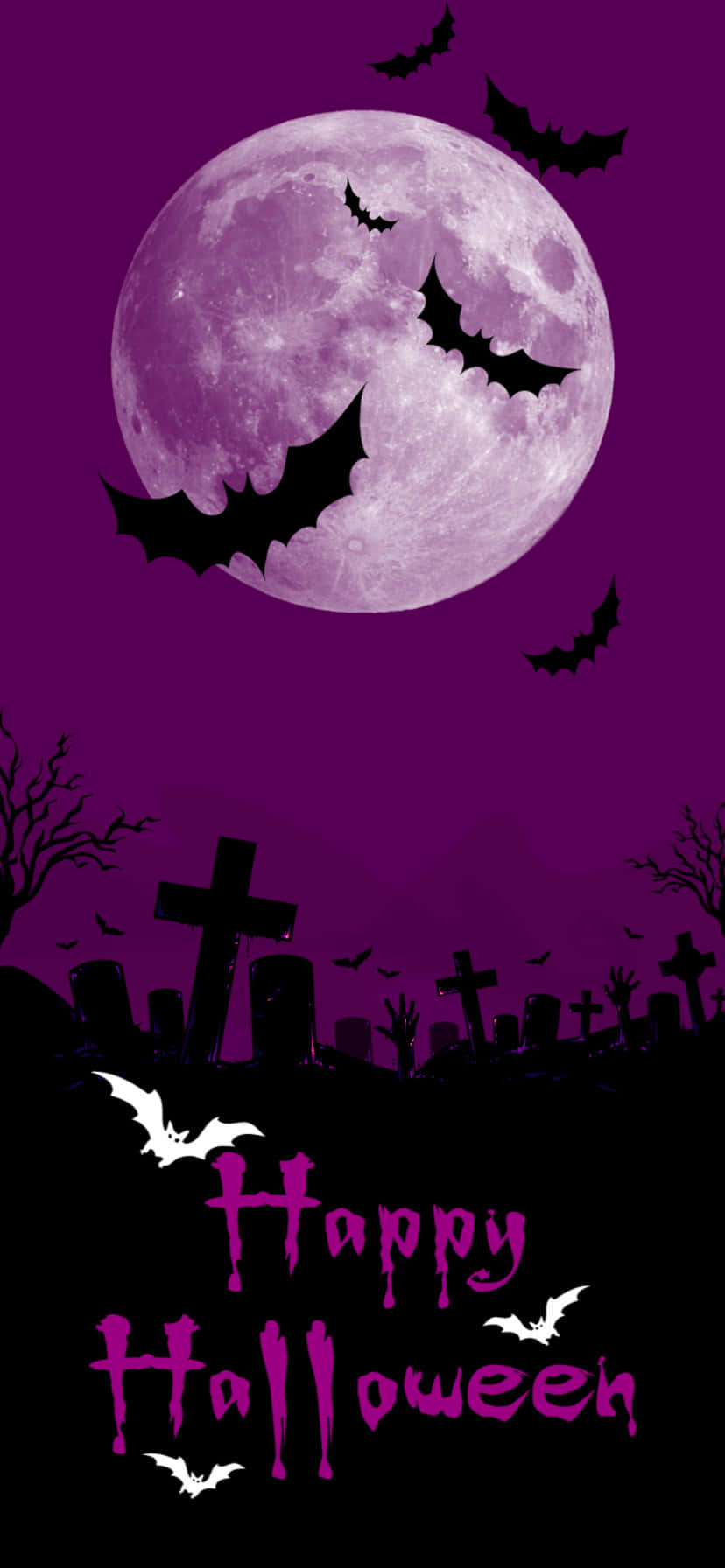 Σκούρο Μωβ Φόντο iPhone Halloween Ταπετσαρία