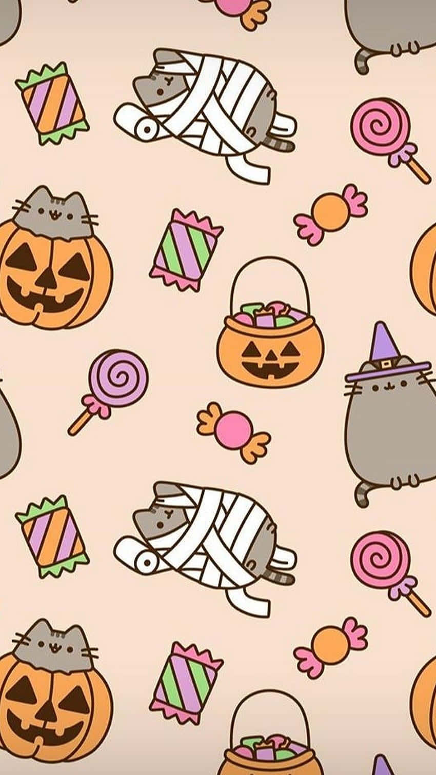Χαριτωμένο Καρτούν για Φόντο iPhone Halloween Ταπετσαρία
