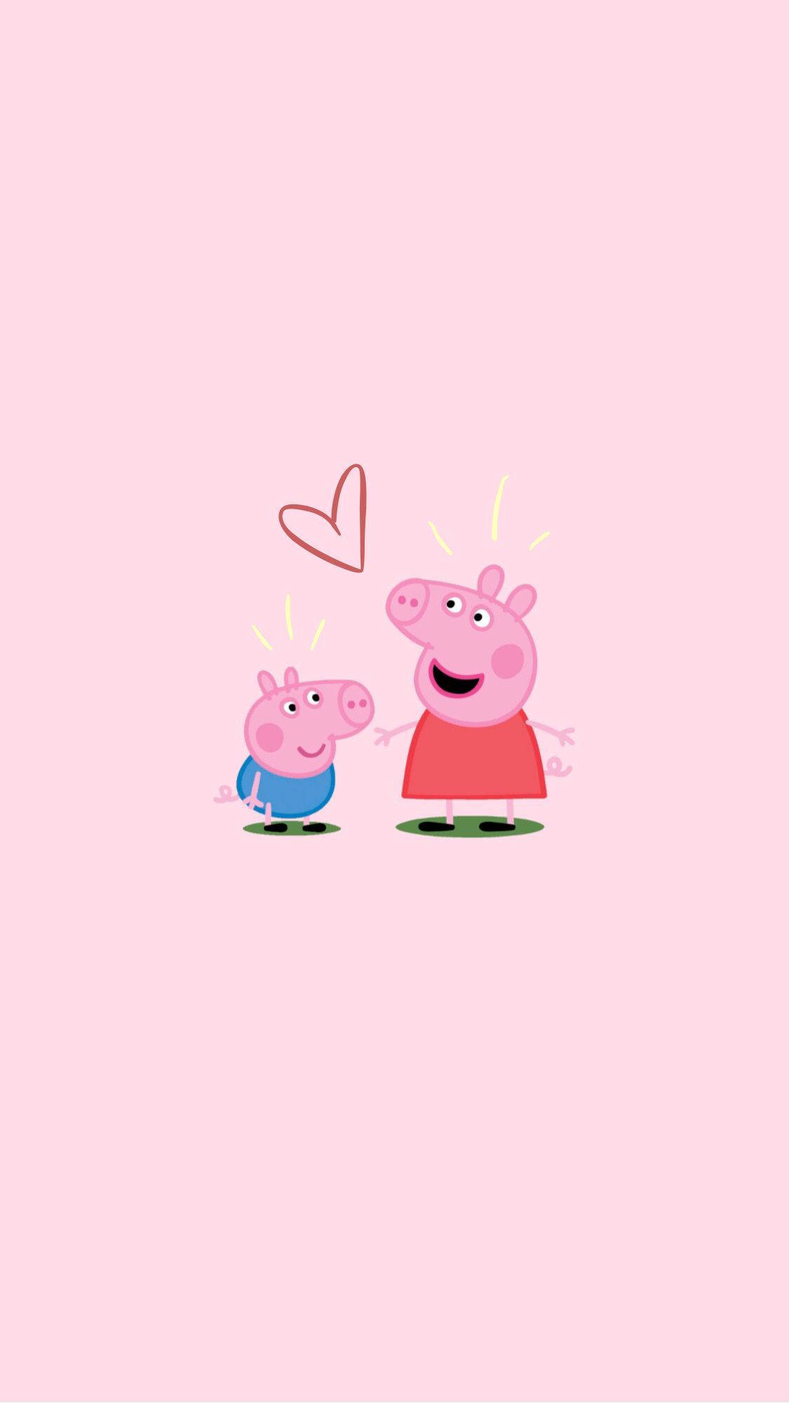 iPhone Peppa Pig με καρδιά του George Ταπετσαρία