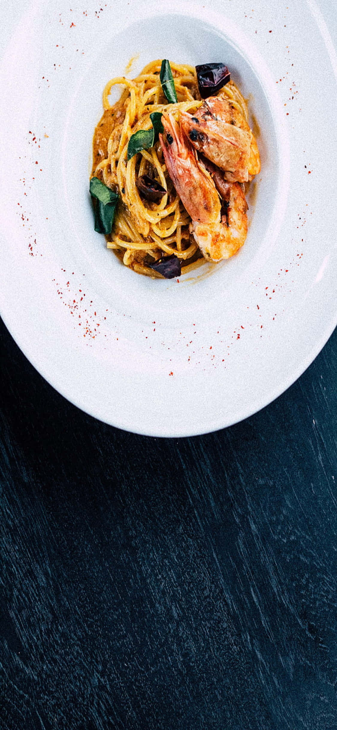 Θαλασσινά Ζυμαρικά με Γαρίδες Φόντο Pasta iPhone X Ταπετσαρία