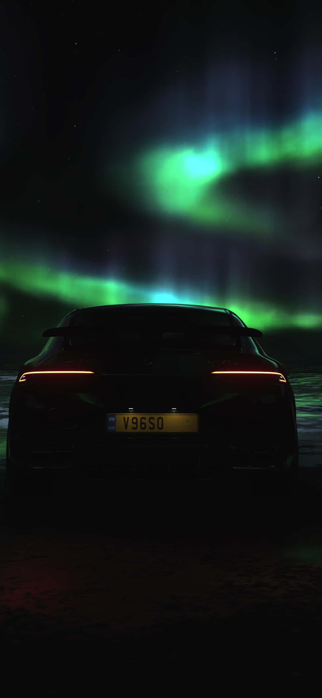 Φόντο iPhone X Amg Gt-r & Βόρειο Σέλας Ταπετσαρία