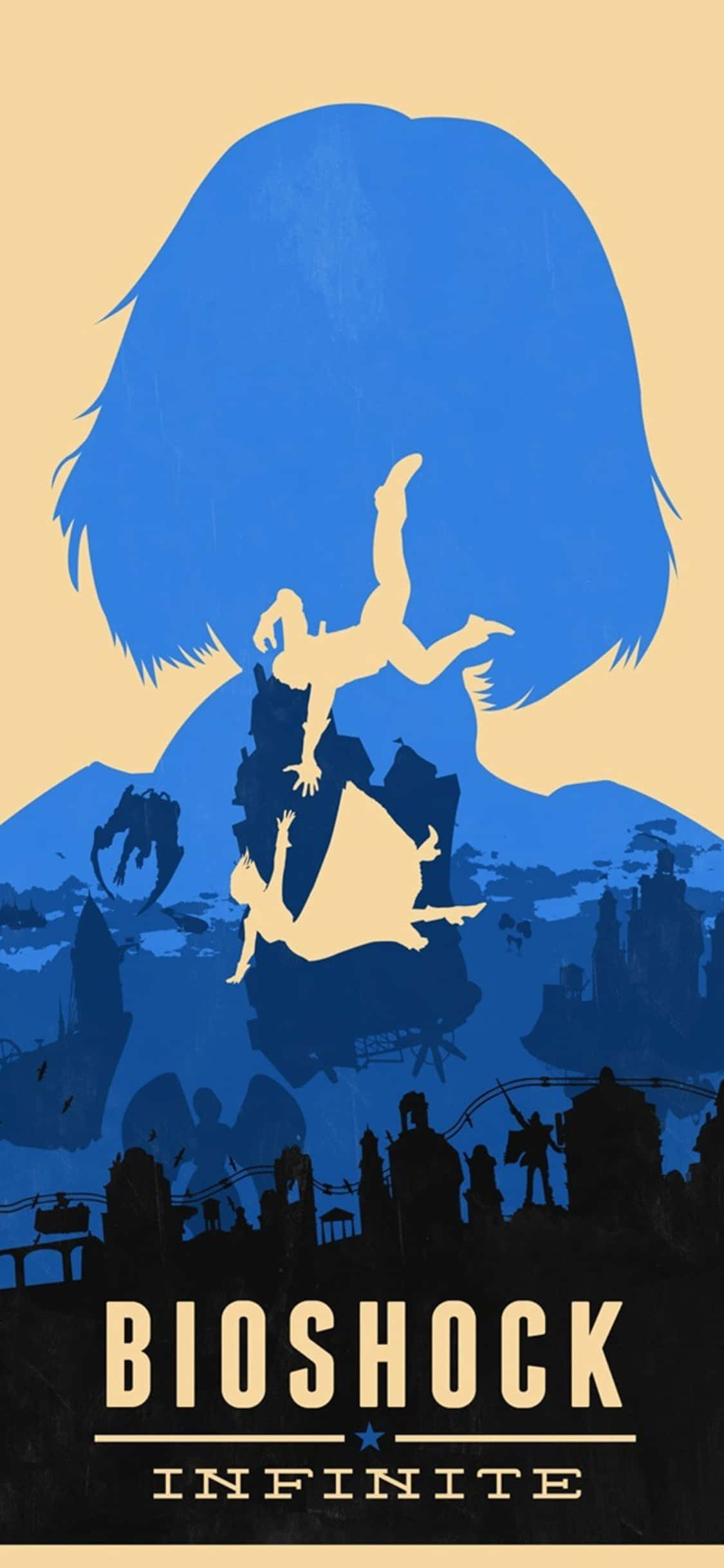 iPhone X Bioshock Infinite Φόντο Αφίσας Booker Πιάνει την Elizabeth Ταπετσαρία