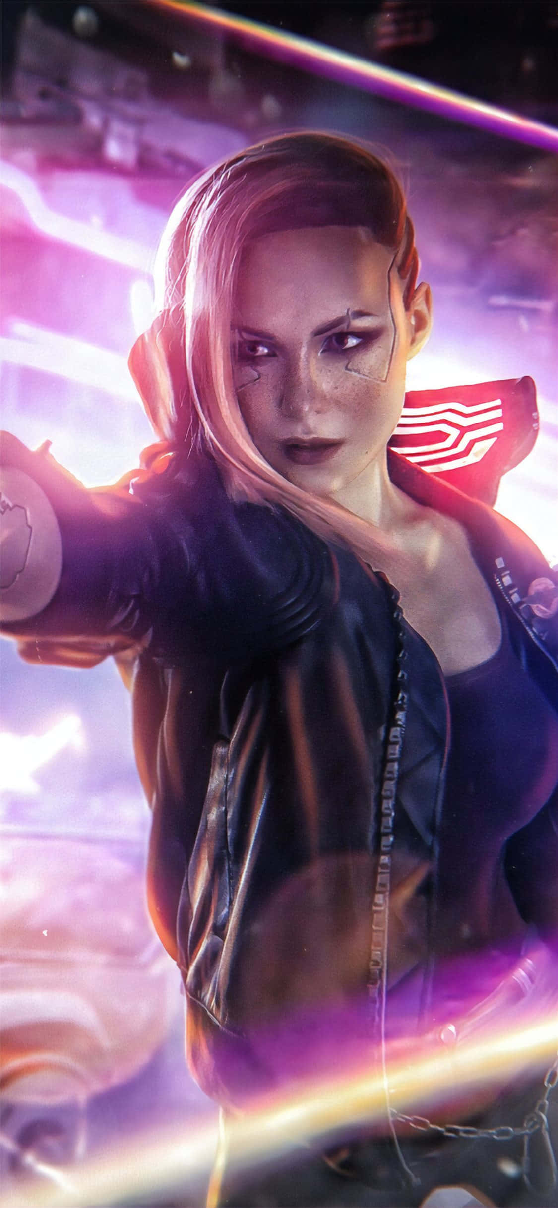 iPhone X Cyberpunk 2077 φόντο Valerie η μισθοφόρος Ταπετσαρία