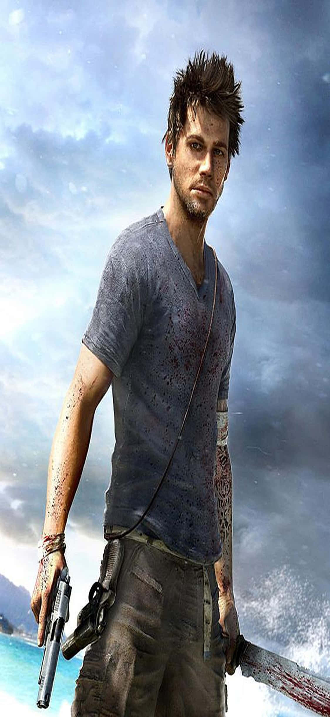 iPhone X Far Cry 3 Jason Brody Ματσέτα Φόντο Ταπετσαρία