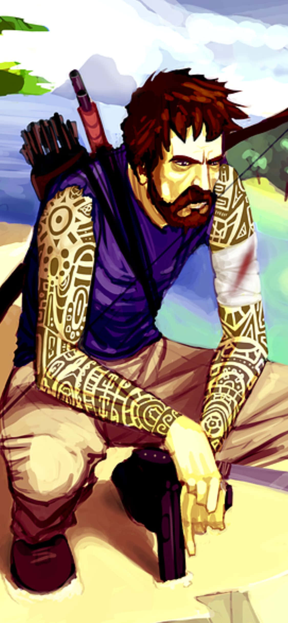 iPhone X Far Cry 3 Jason Brody Παραλία Φόντο Ταπετσαρία