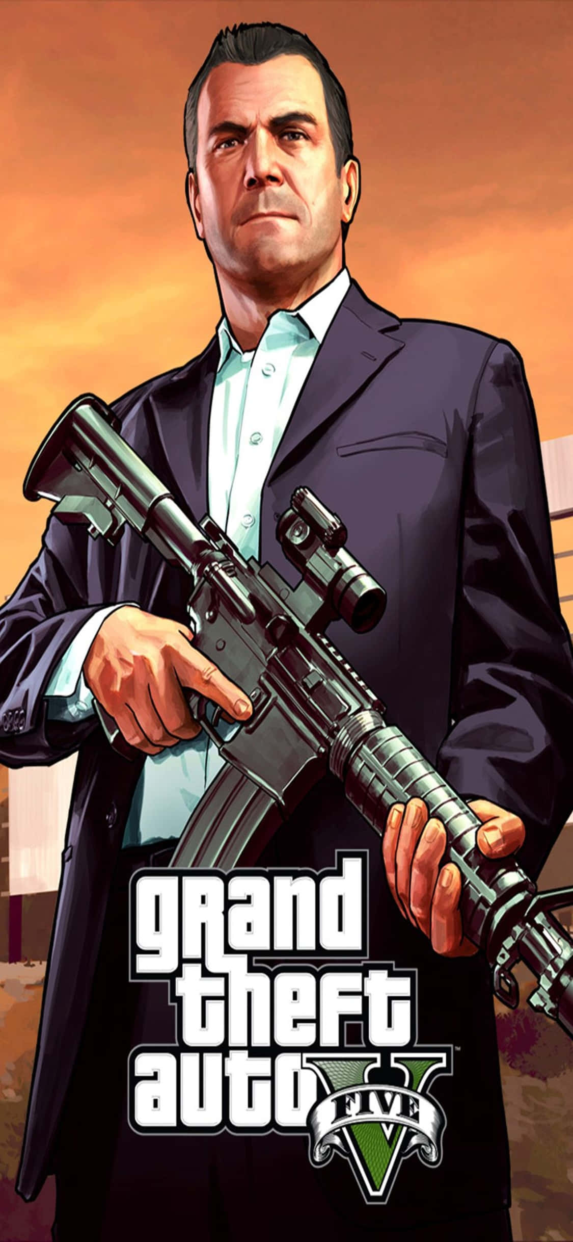 iPhone X Grand Theft Auto V Φόντο Όπλο & Michael Ταπετσαρία