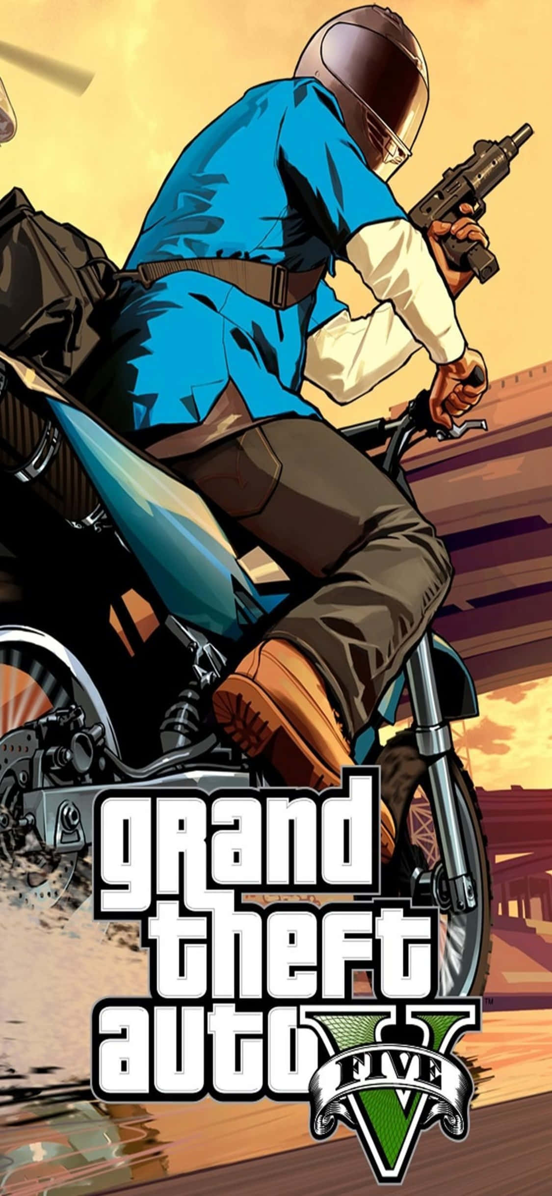 iPhone X Grand Theft Auto V Φόντο & Μοτοσικλέτα Ταπετσαρία
