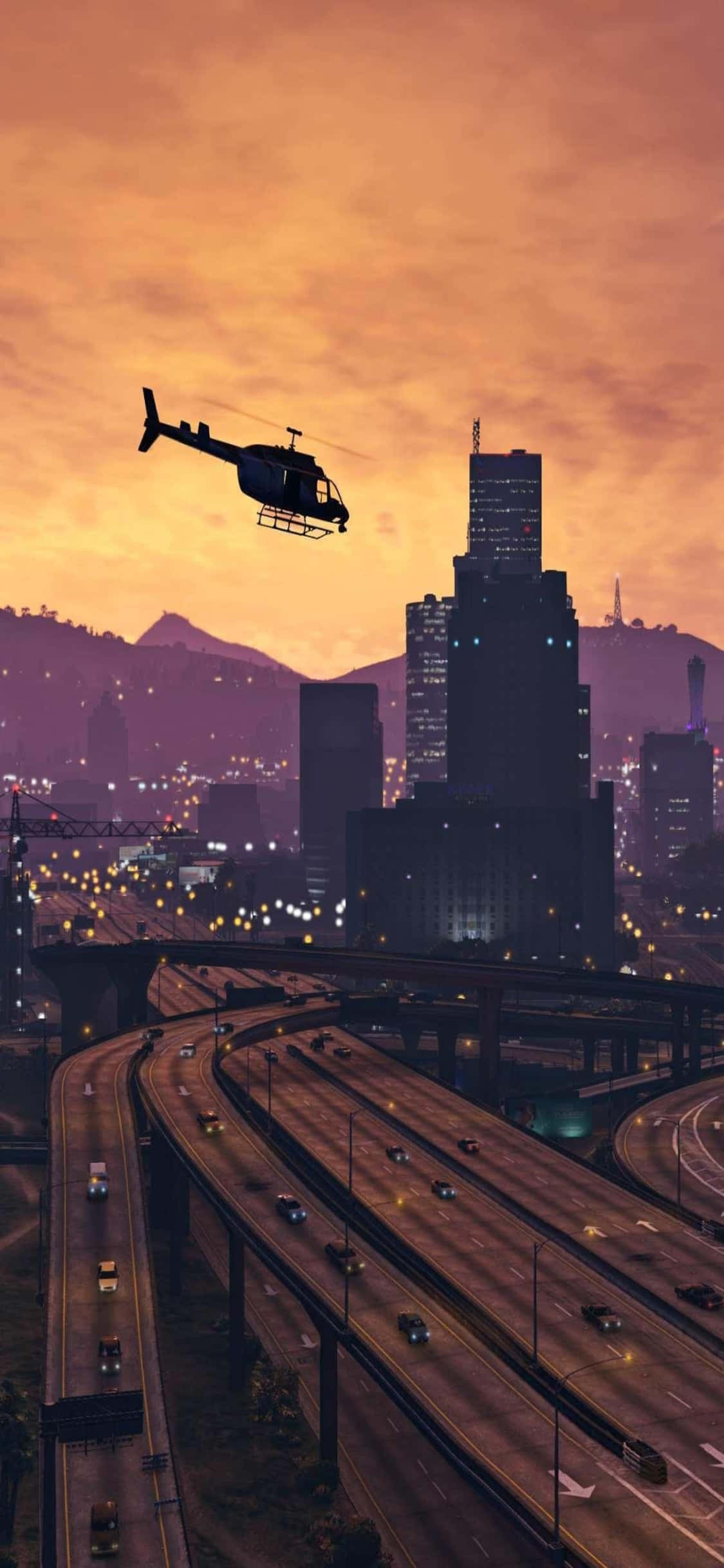 Φόντο iPhone X Grand Theft Auto V & Ελικόπτερο Ταπετσαρία