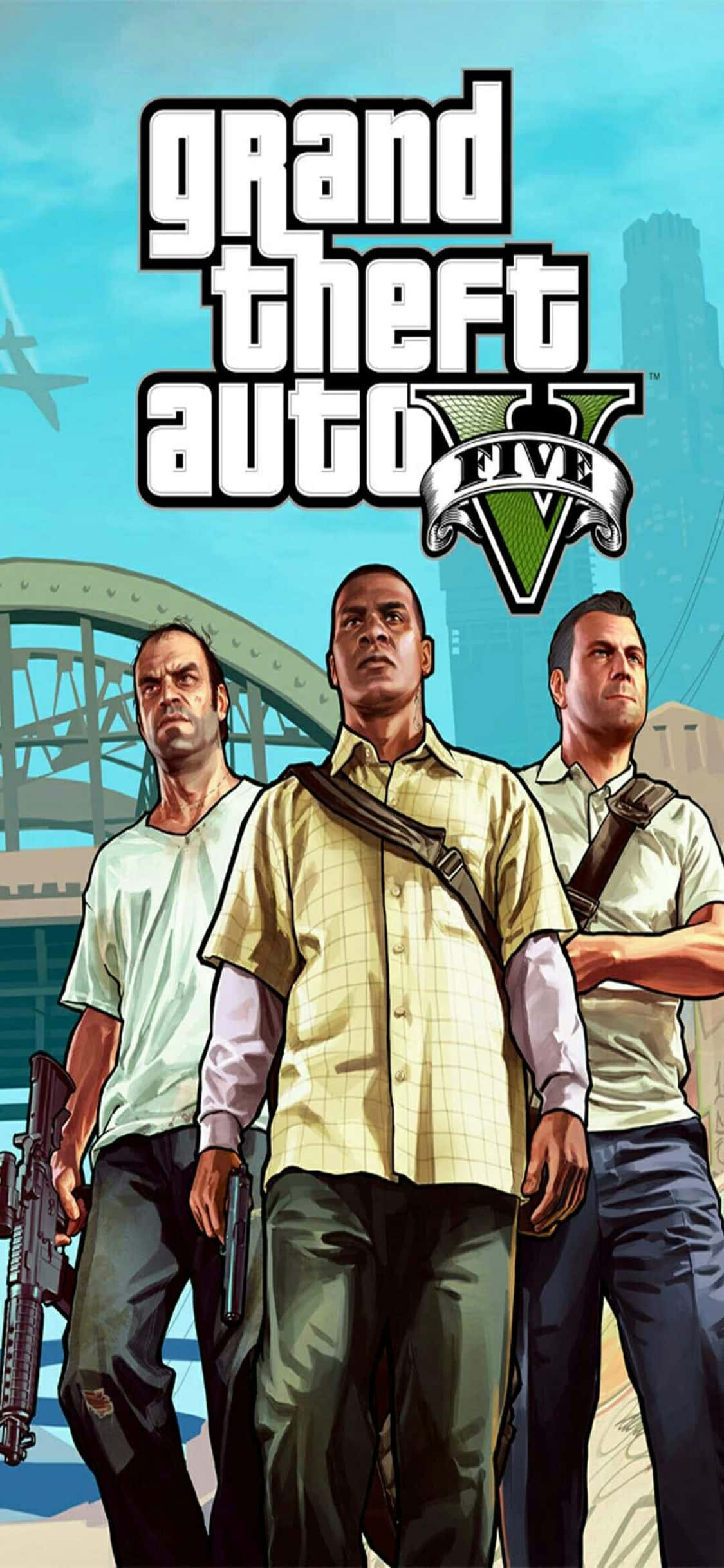iPhone X Grand Theft Auto V φόντο & πρωταγωνιστής Ταπετσαρία