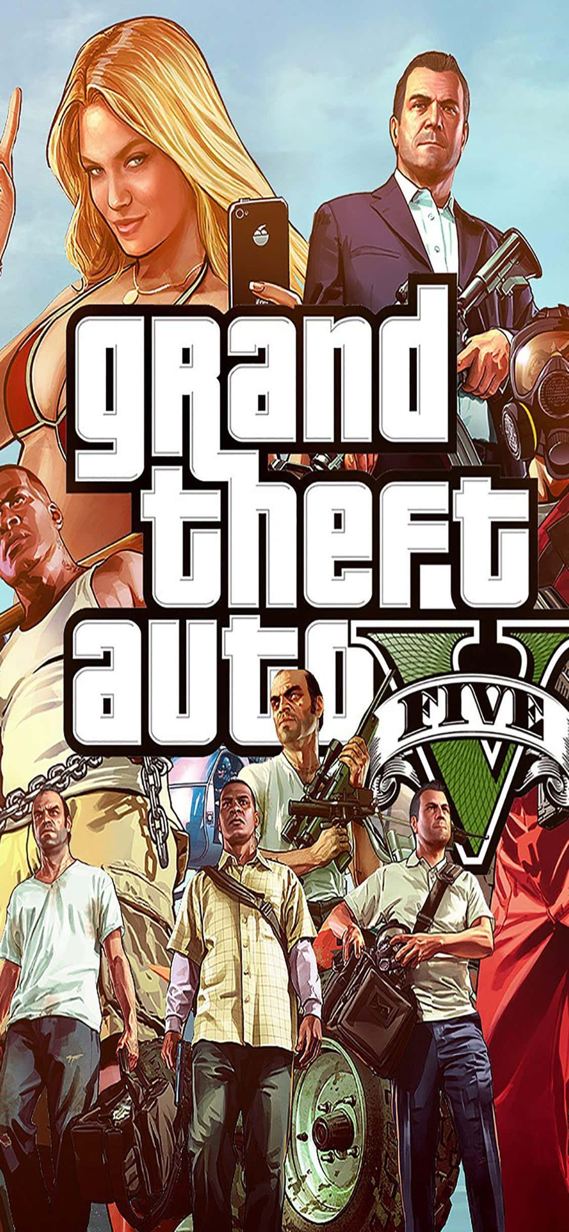 iPhone X Grand Theft Auto V Φόντο Χαρακτήρας Παιχνιδιού Ταπετσαρία