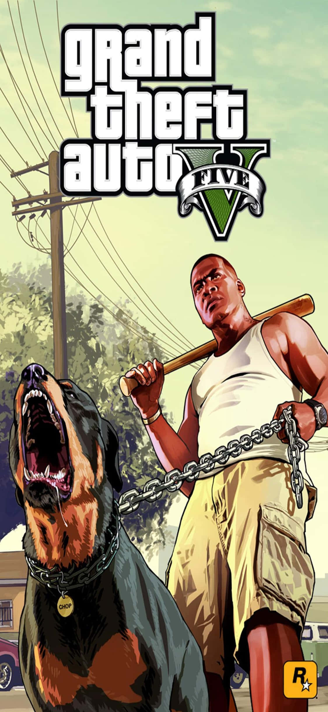 iPhone X Grand Theft Auto V Φόντο Franklin & Chop Ταπετσαρία