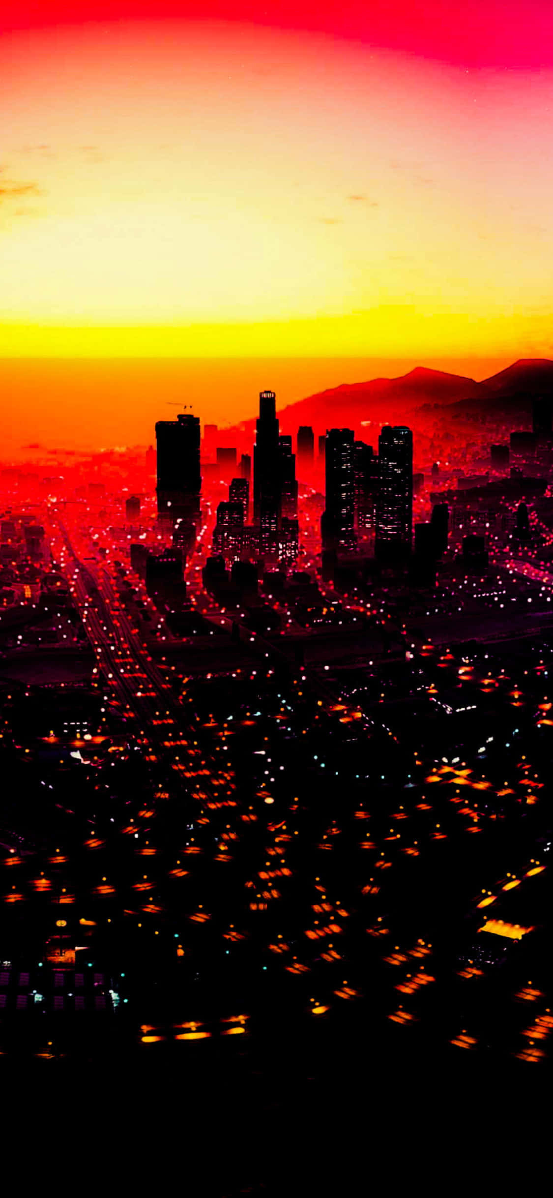 iPhone X Grand Theft Auto V Φόντο Κόκκινο Ηλιοβασίλεμα Ταπετσαρία