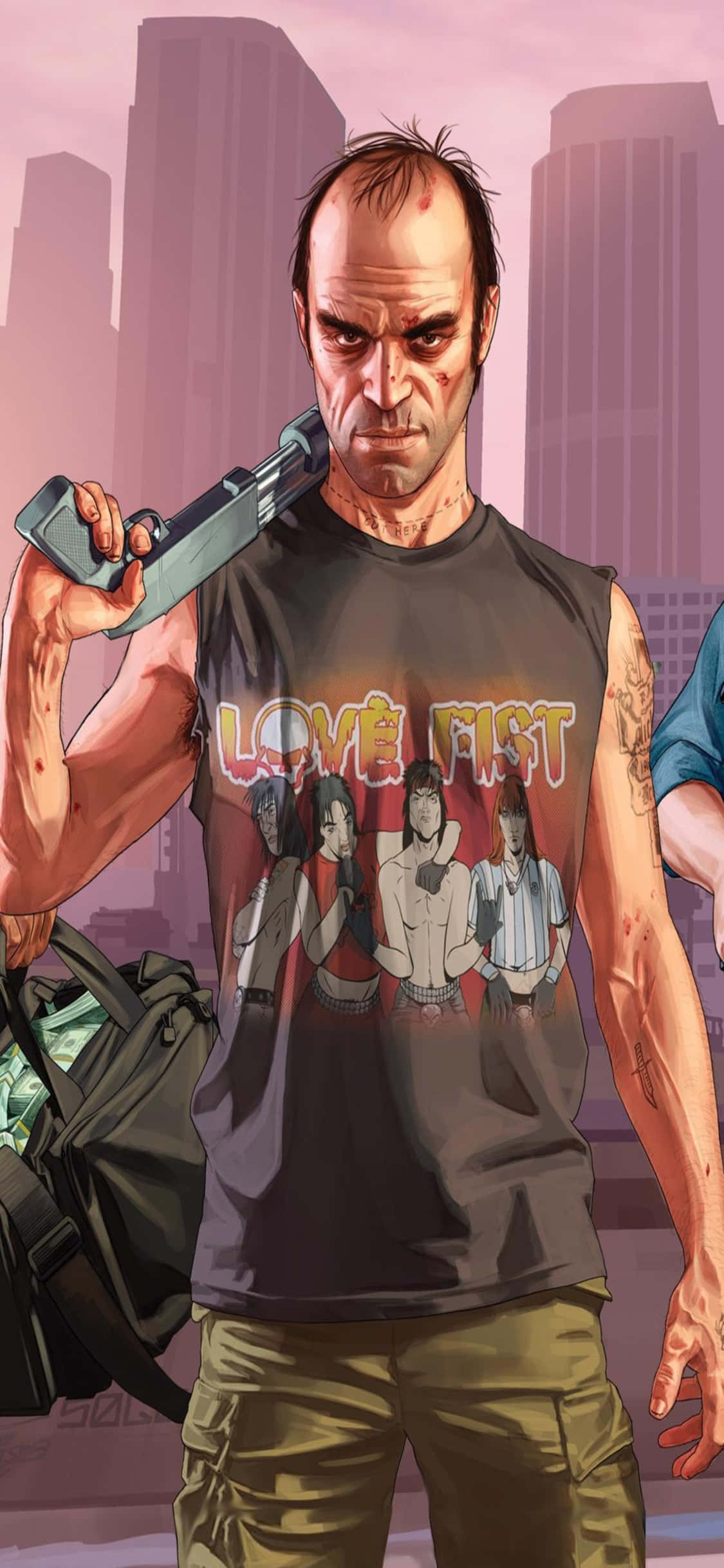 iPhone X Grand Theft Auto V Φόντο Trevor & Όπλο Ταπετσαρία