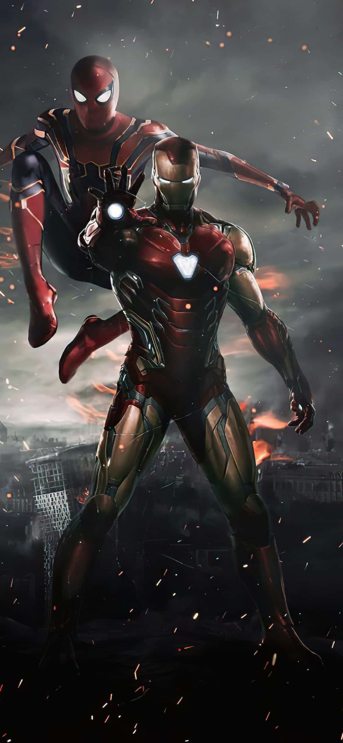 iPhone X Iron Man Φόντο με Spiderman Ταπετσαρία