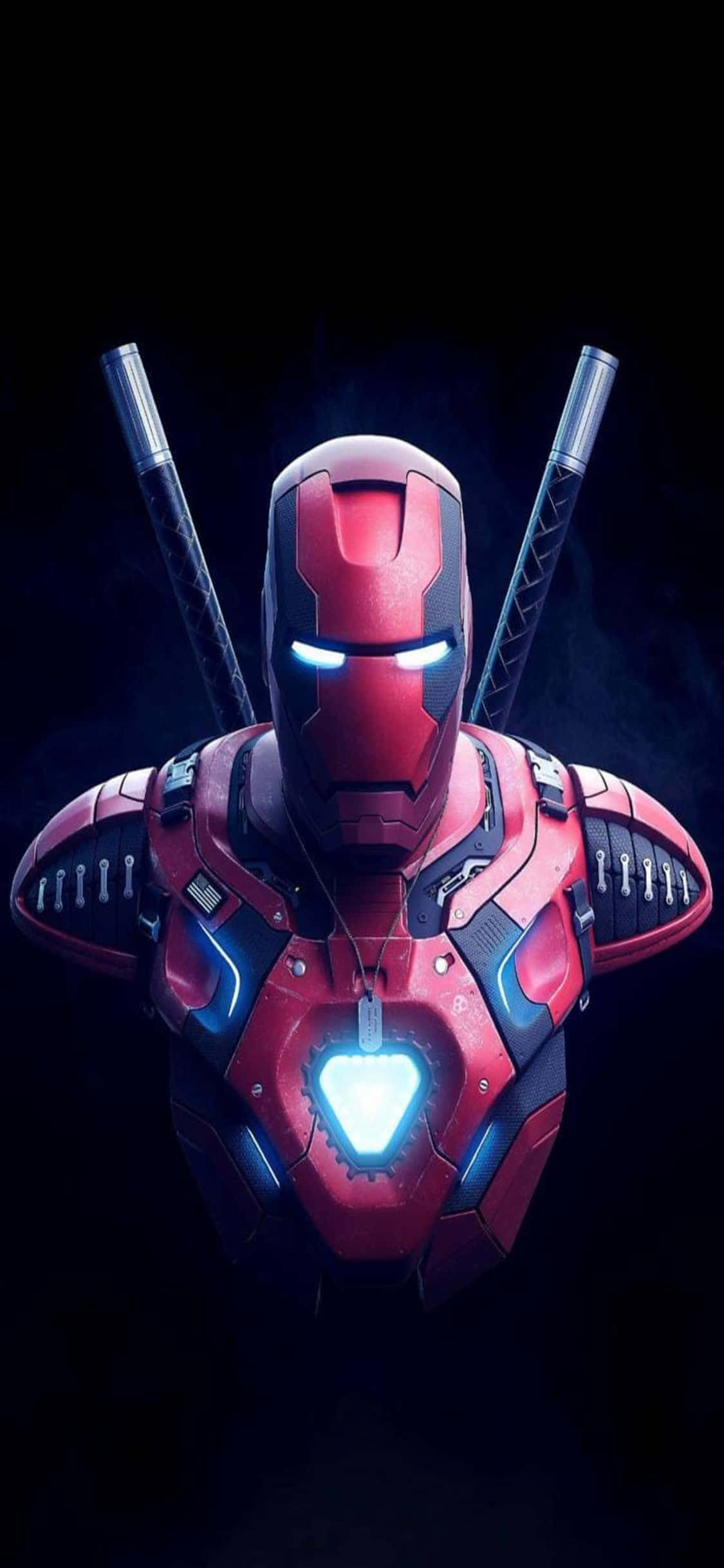 iPhone X Iron Man Φόντο Συνδυασμός με Deadpool Ταπετσαρία