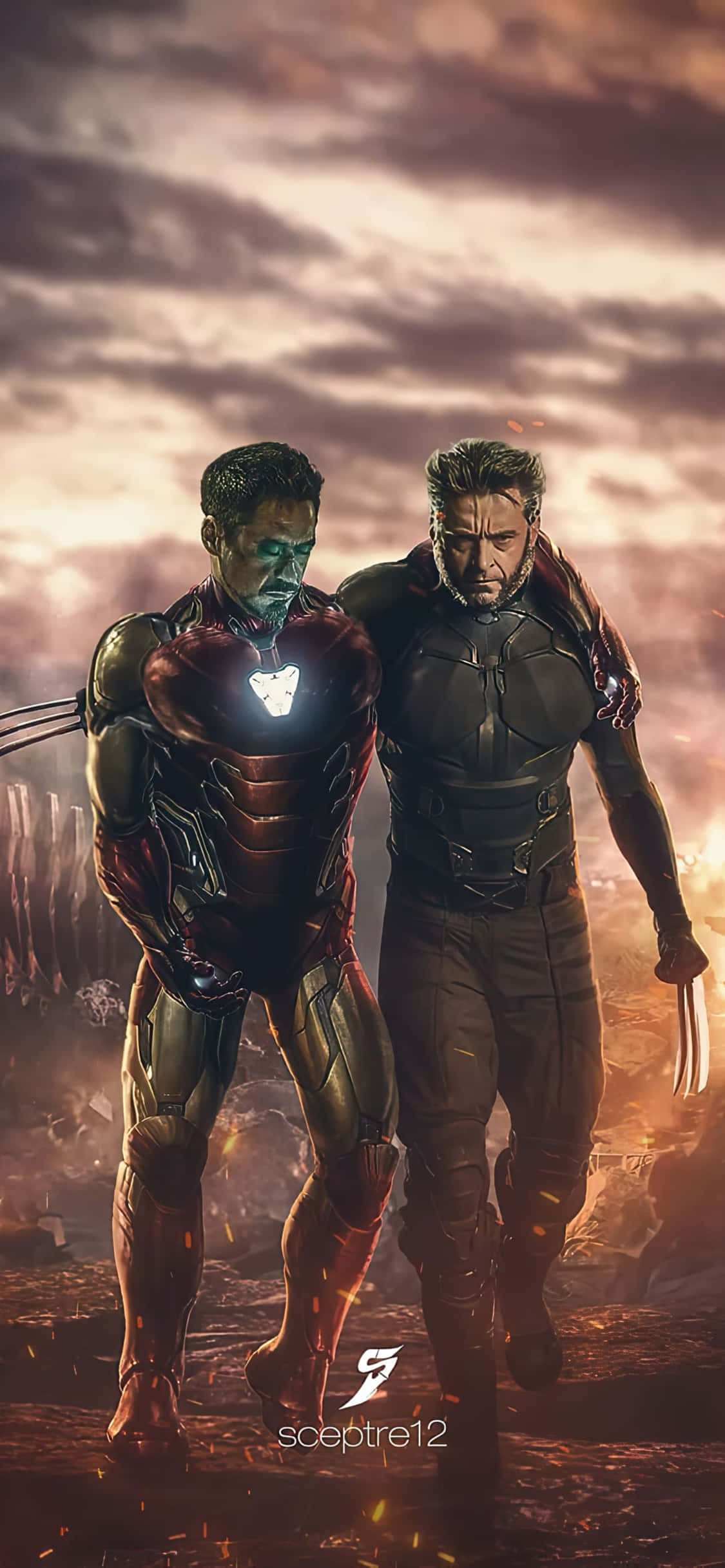 Φόντο iPhone X με Iron Man και Wolverine Ταπετσαρία