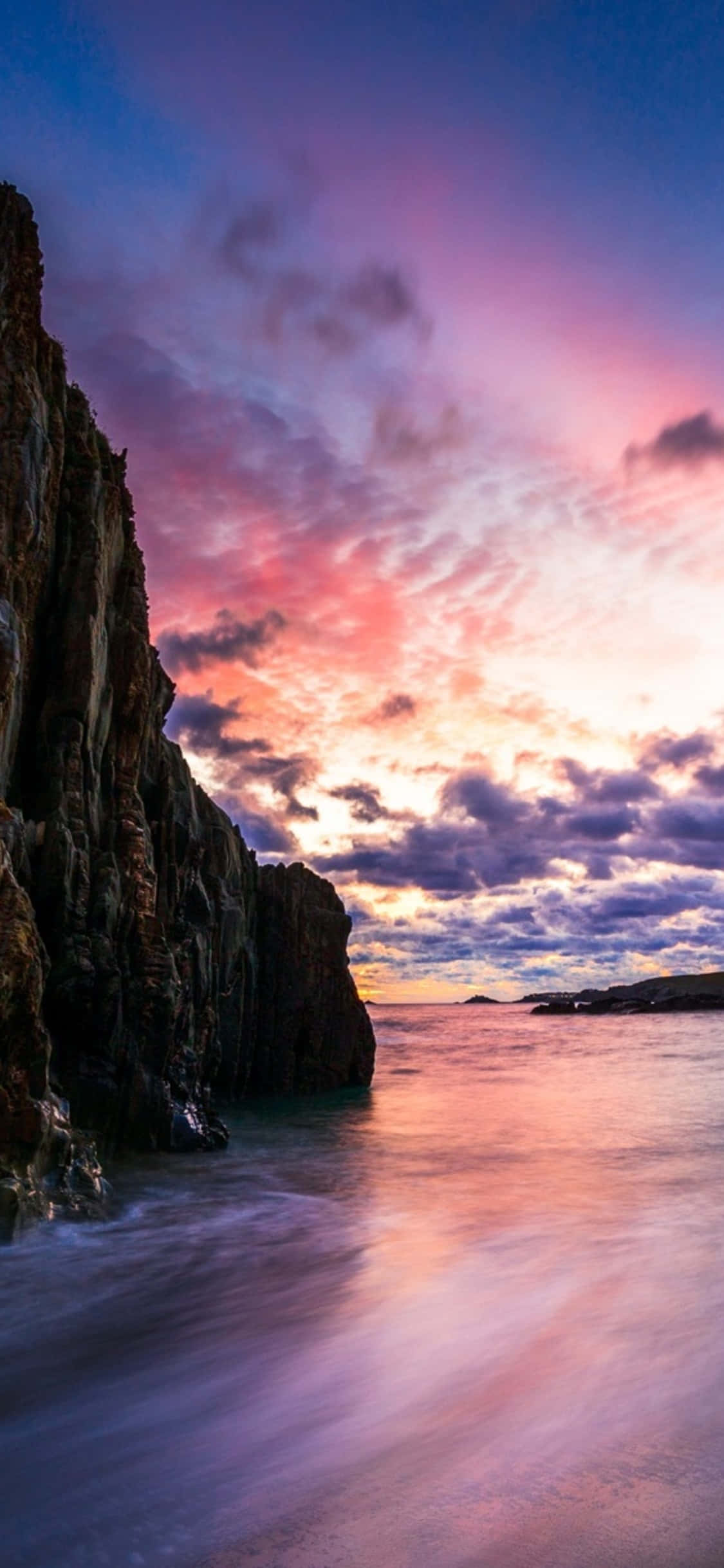 Φόντο iPhone X Malibu Ηλιοβασίλεμα Ουρανός & Γκρεμός Ταπετσαρία
