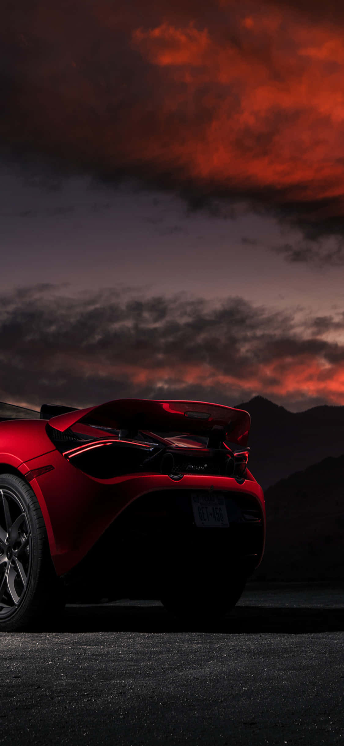 iPhone X Mclaren 720s Κόκκινο Ηλιοβασίλεμα Φόντο Ταπετσαρία