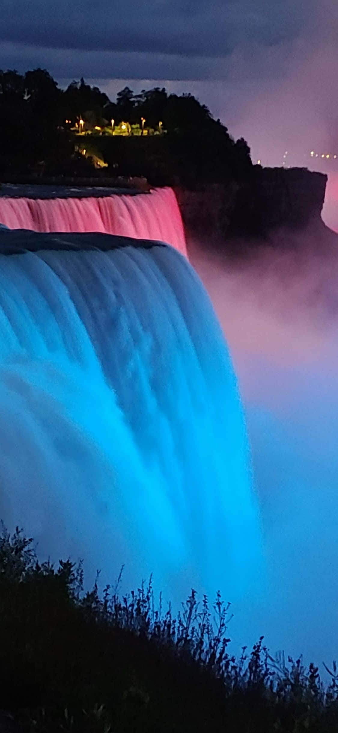 iPhone X Μπλε Φωτισμένο Niagara Falls Φόντο Ταπετσαρία