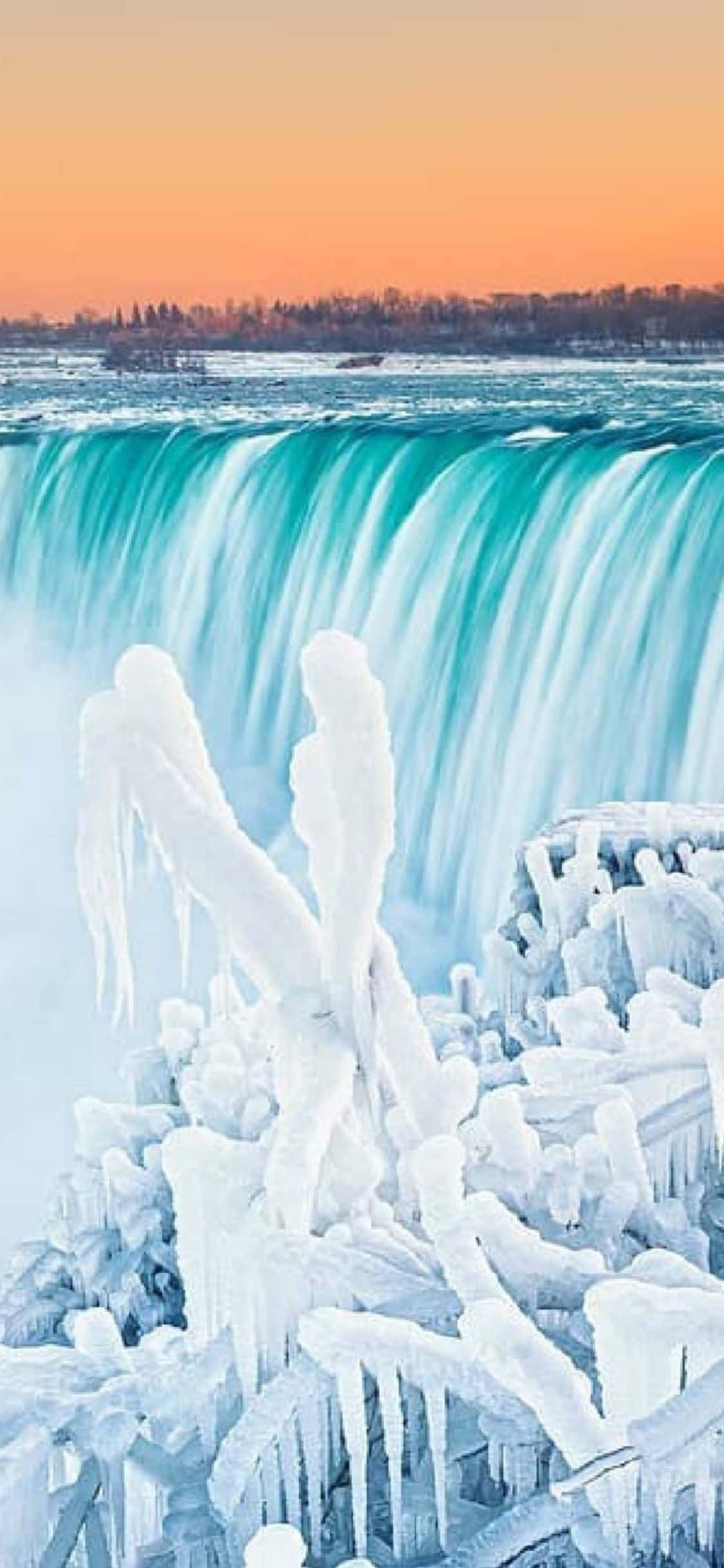 iPhone X Niagara Falls Παγωμένο Φόντο Ταπετσαρία