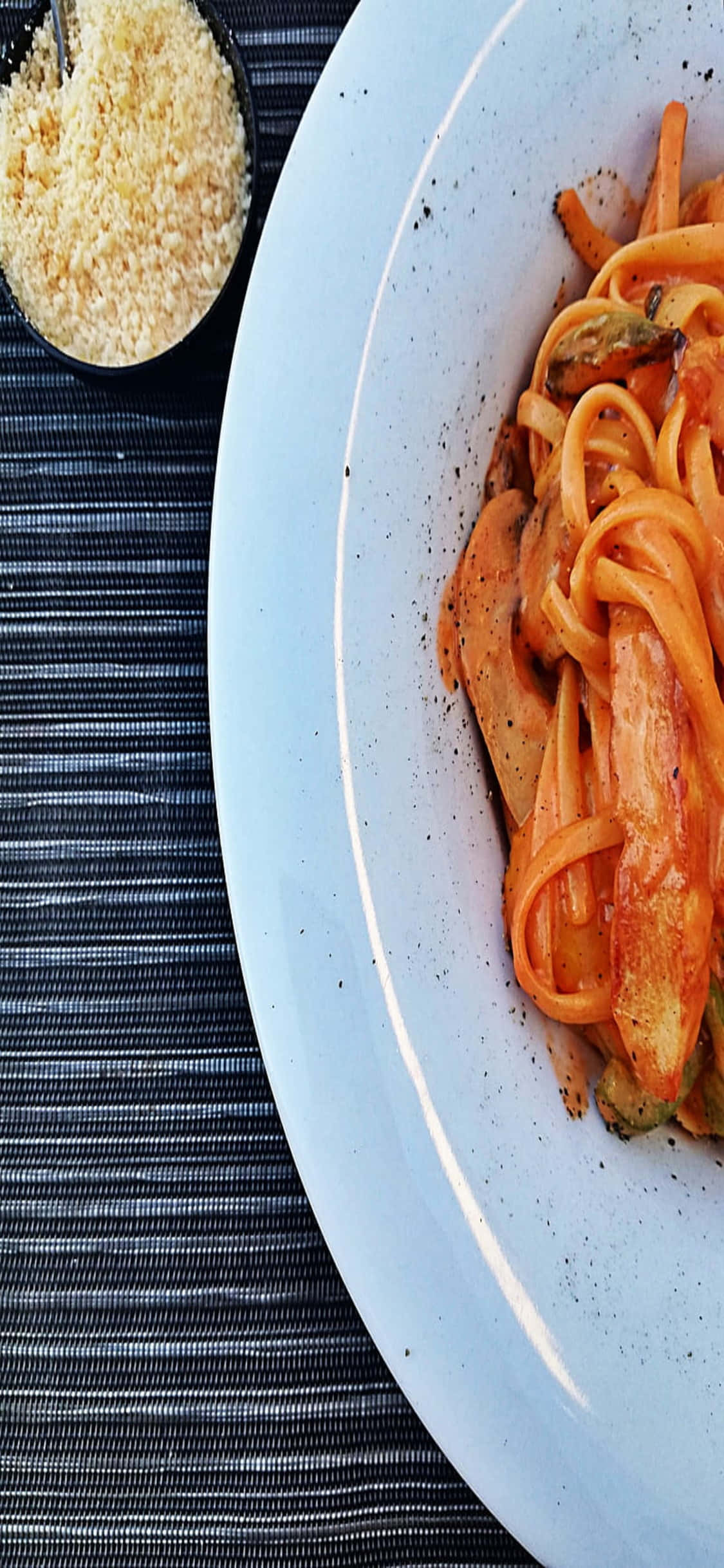 Πιάτο Ζυμαρικών σε Ύφασμα iPhone X Pasta Φόντο Ταπετσαρία