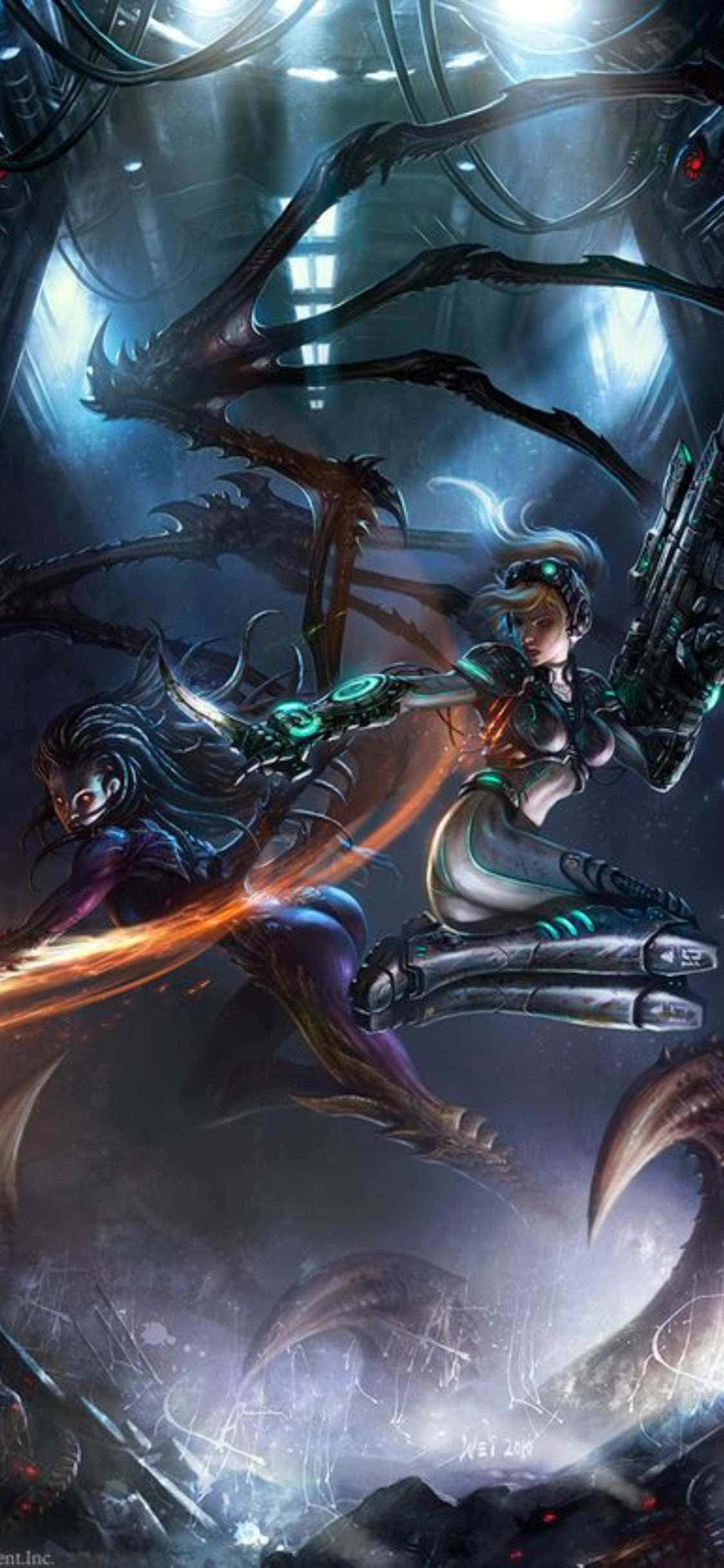 Φόντο iPhone X Starcraft II με τη Sarah Nova Ταπετσαρία