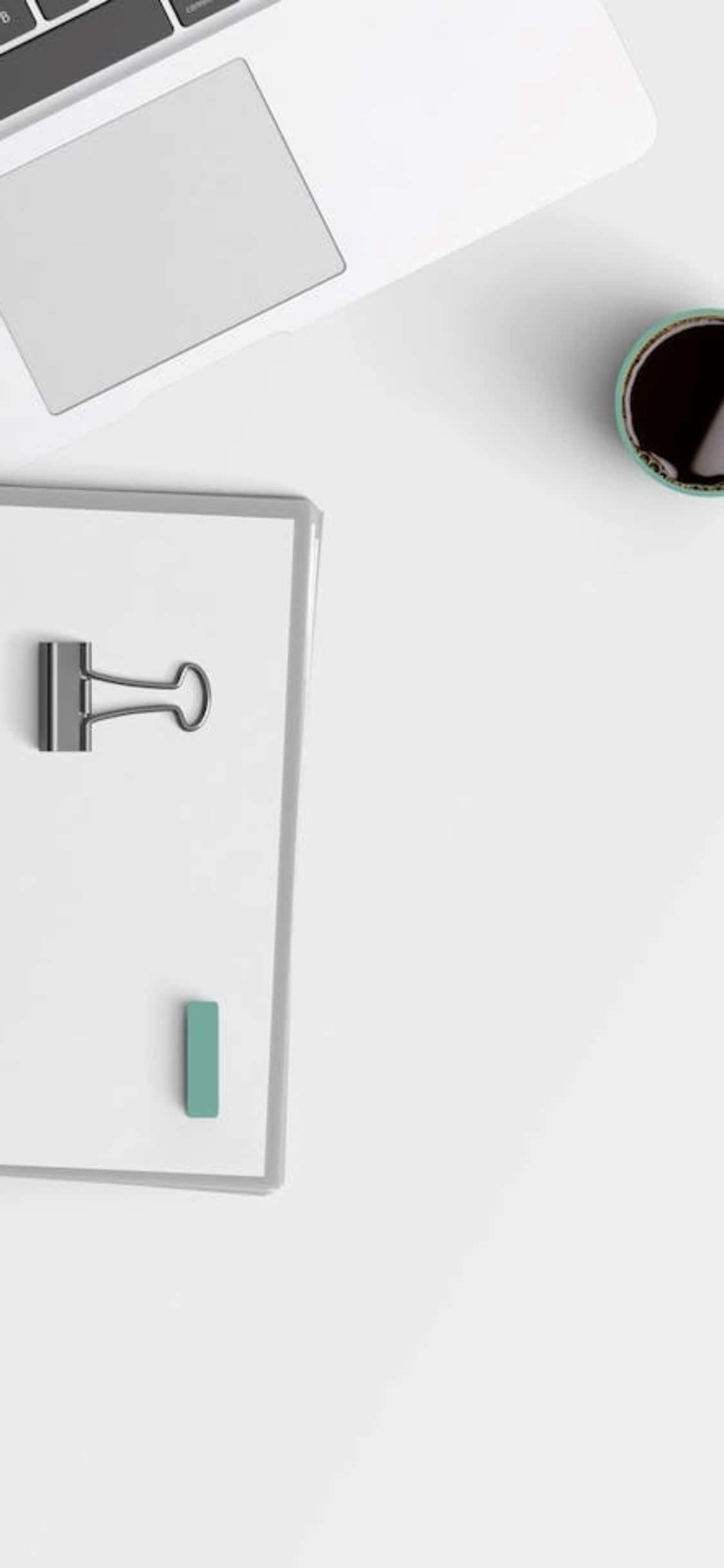 Φόντο γραφείου iPhone X με σημειωματάριο και φορητό υπολογιστή Ταπετσαρία