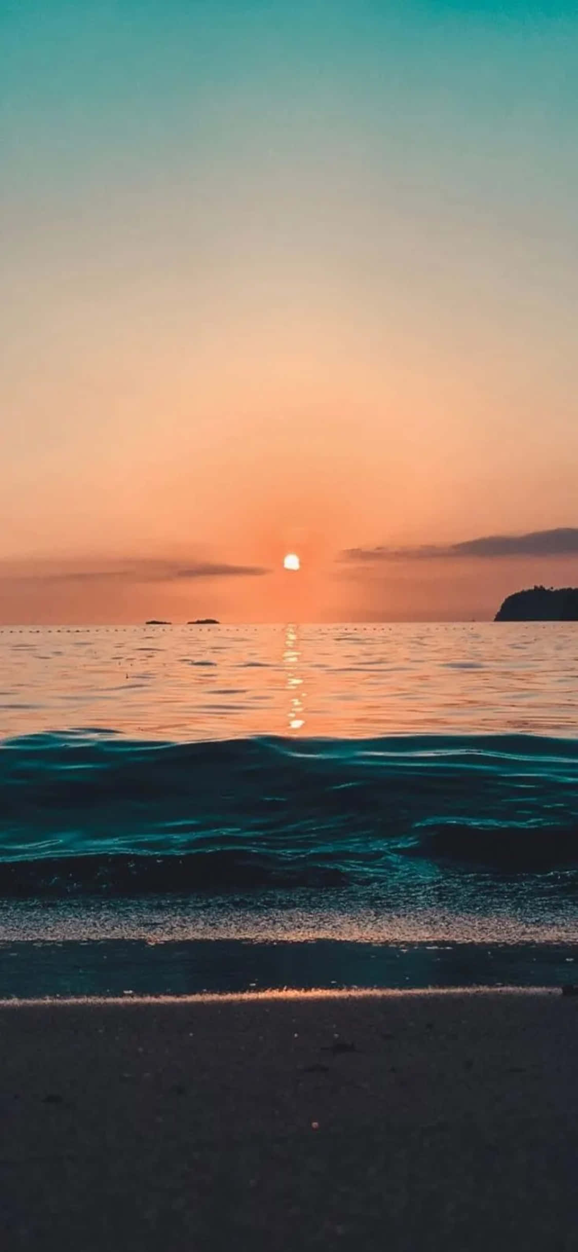 Φόντο Ηλιοβασιλέματος στην Παραλία για iPhone XS Ταπετσαρία